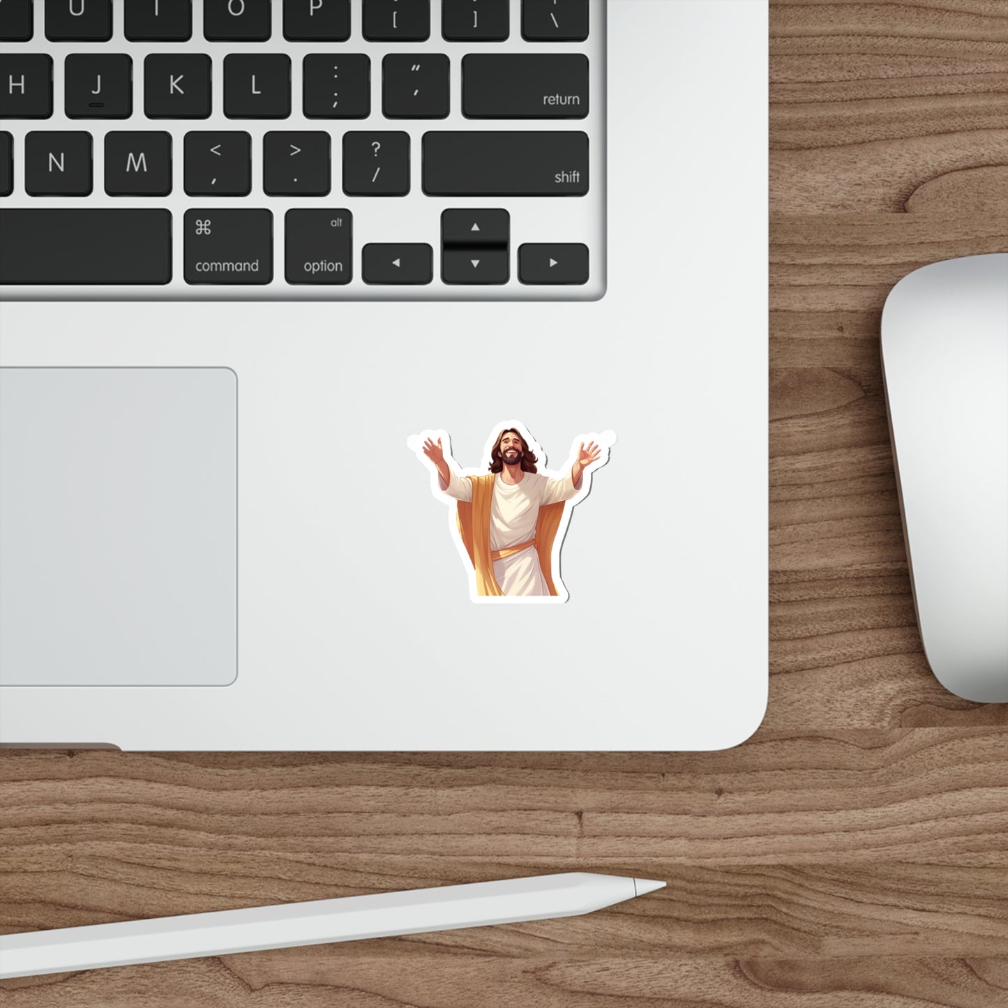 He is Waiting with Outstretched Arms to Welcome Us -3  Die-Cut Stickers (MB)