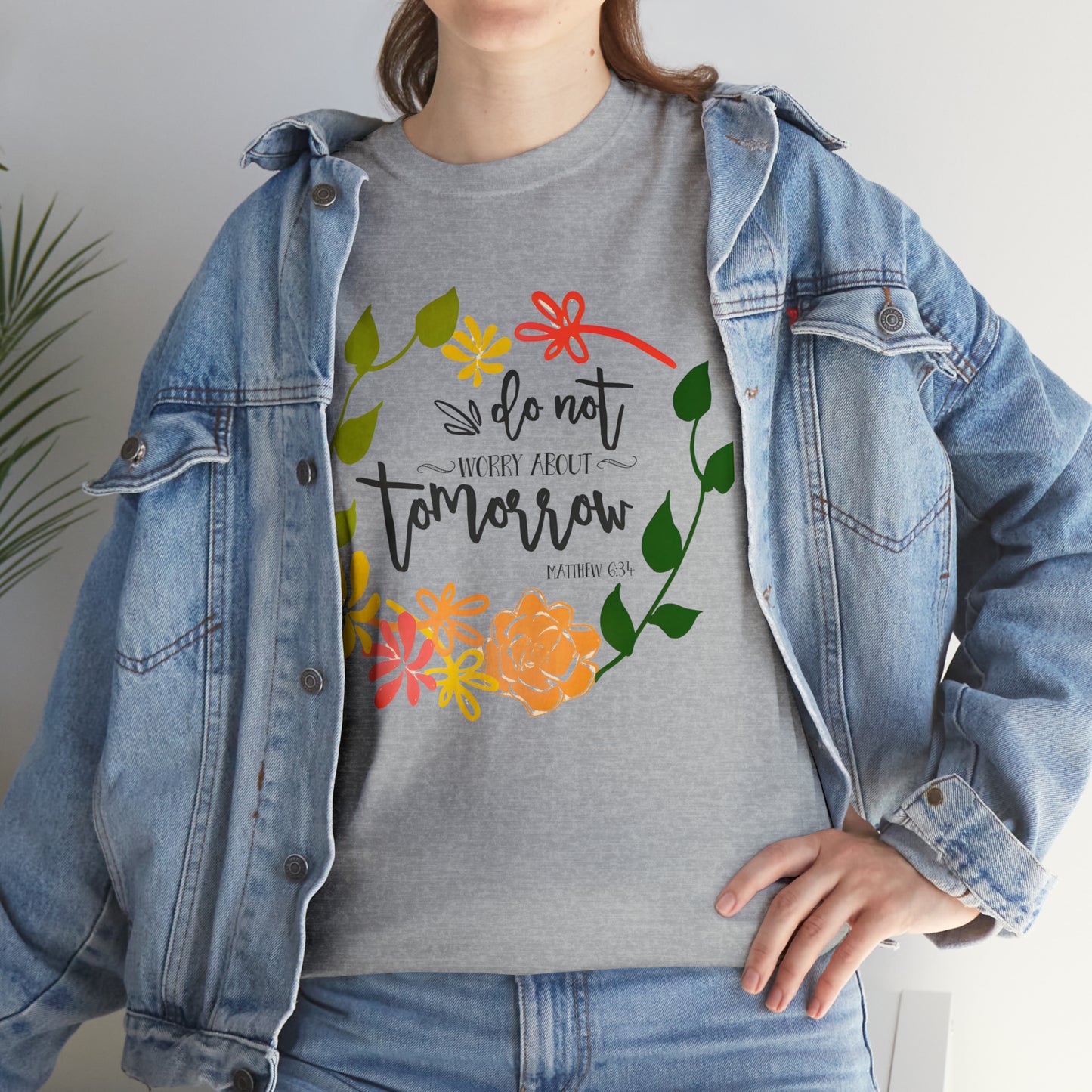 Do not worry about tomorrow (Matthew) - Unisex Heavy Cotton Short Sleeve Tee