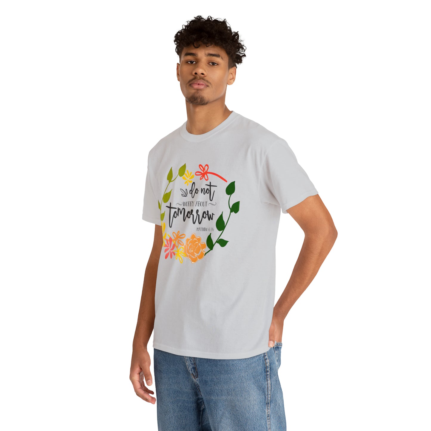Do not worry about tomorrow (Matthew) - Unisex Heavy Cotton Short Sleeve Tee