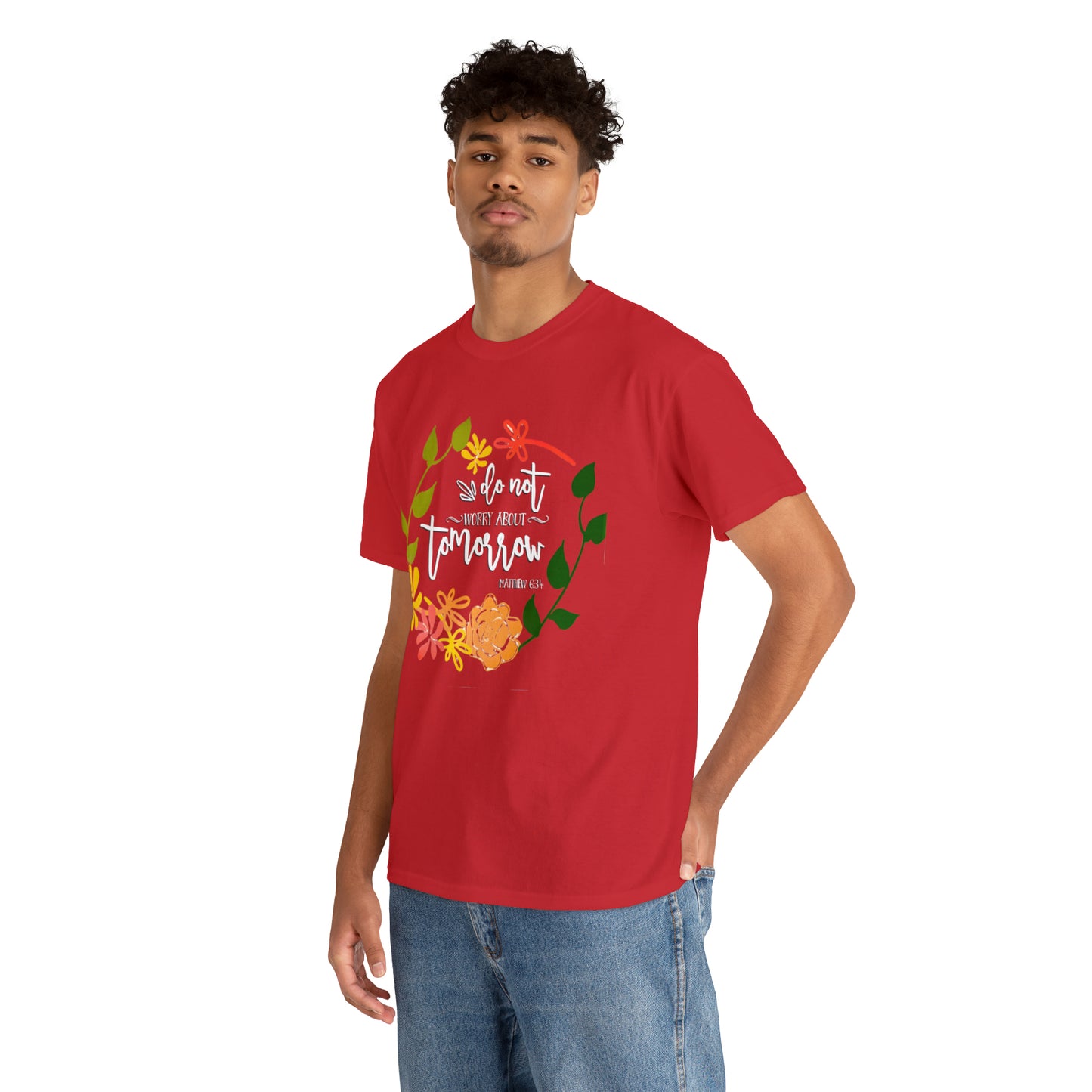 Do not worry about tomorrow (Matthew) - Unisex Heavy Cotton Short Sleeve Tee