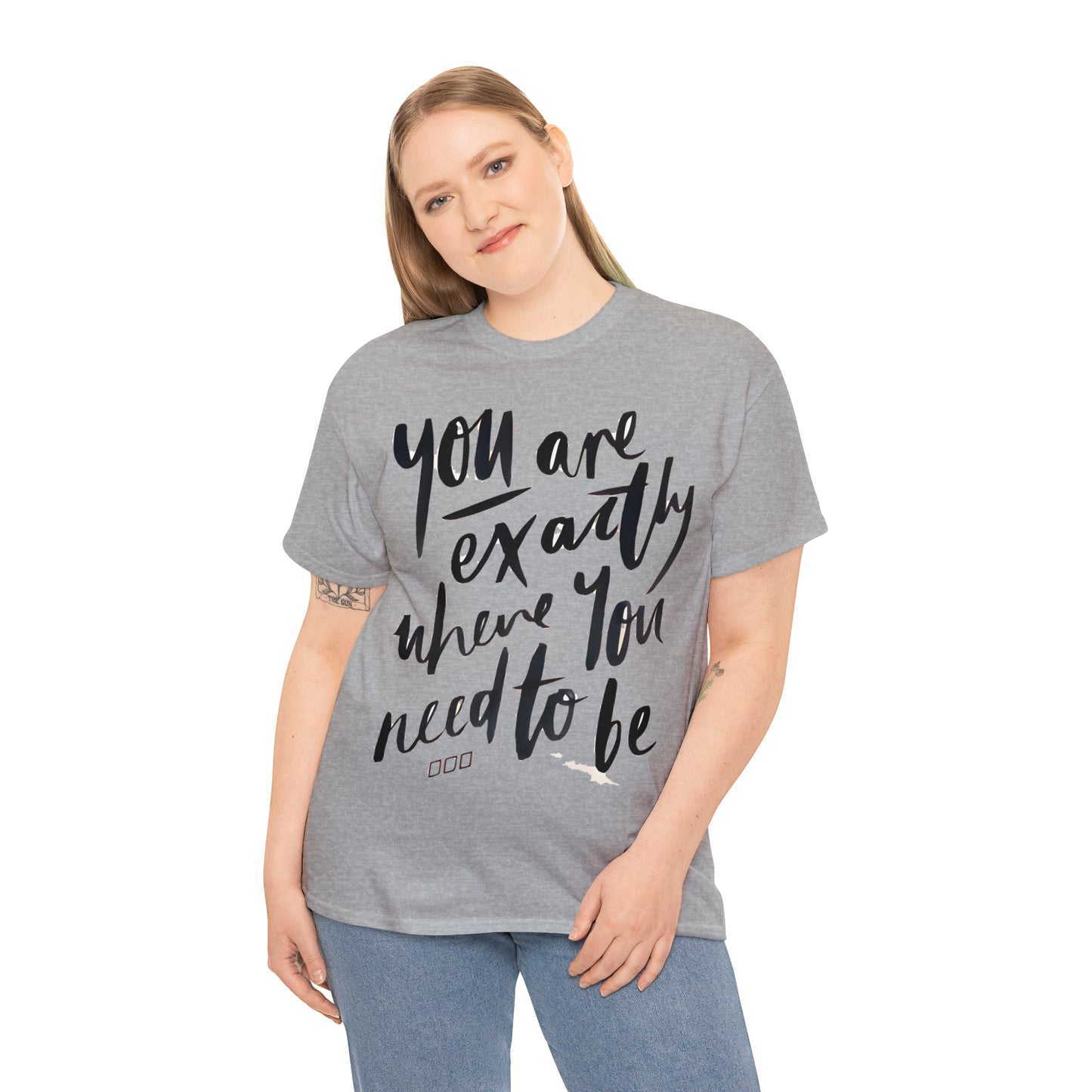 You re EXACTLY where you need to be  - CR Celebrate Recovery Classic Logo - Unisex Heavy Cotton Tee