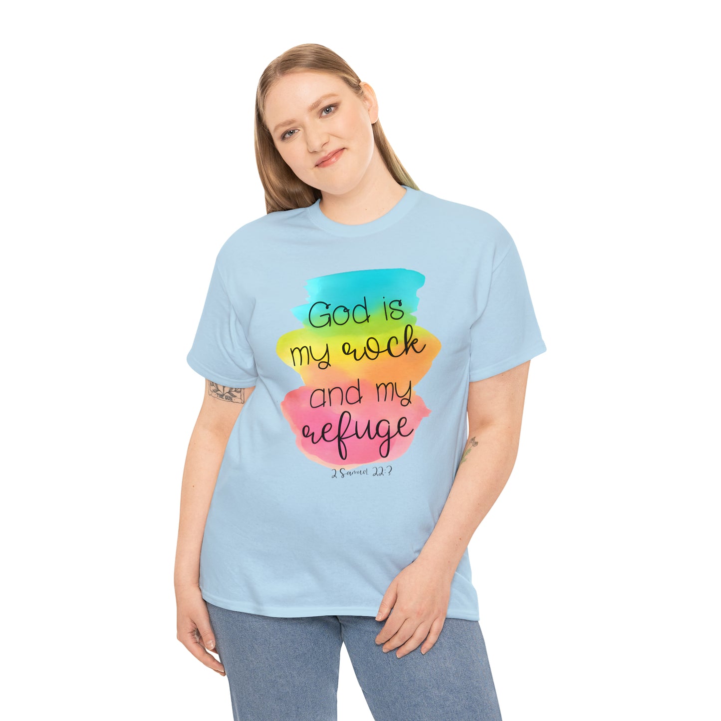 God is my rock and my refuge - Unisex Heavy Cotton Short Sleeve Tee