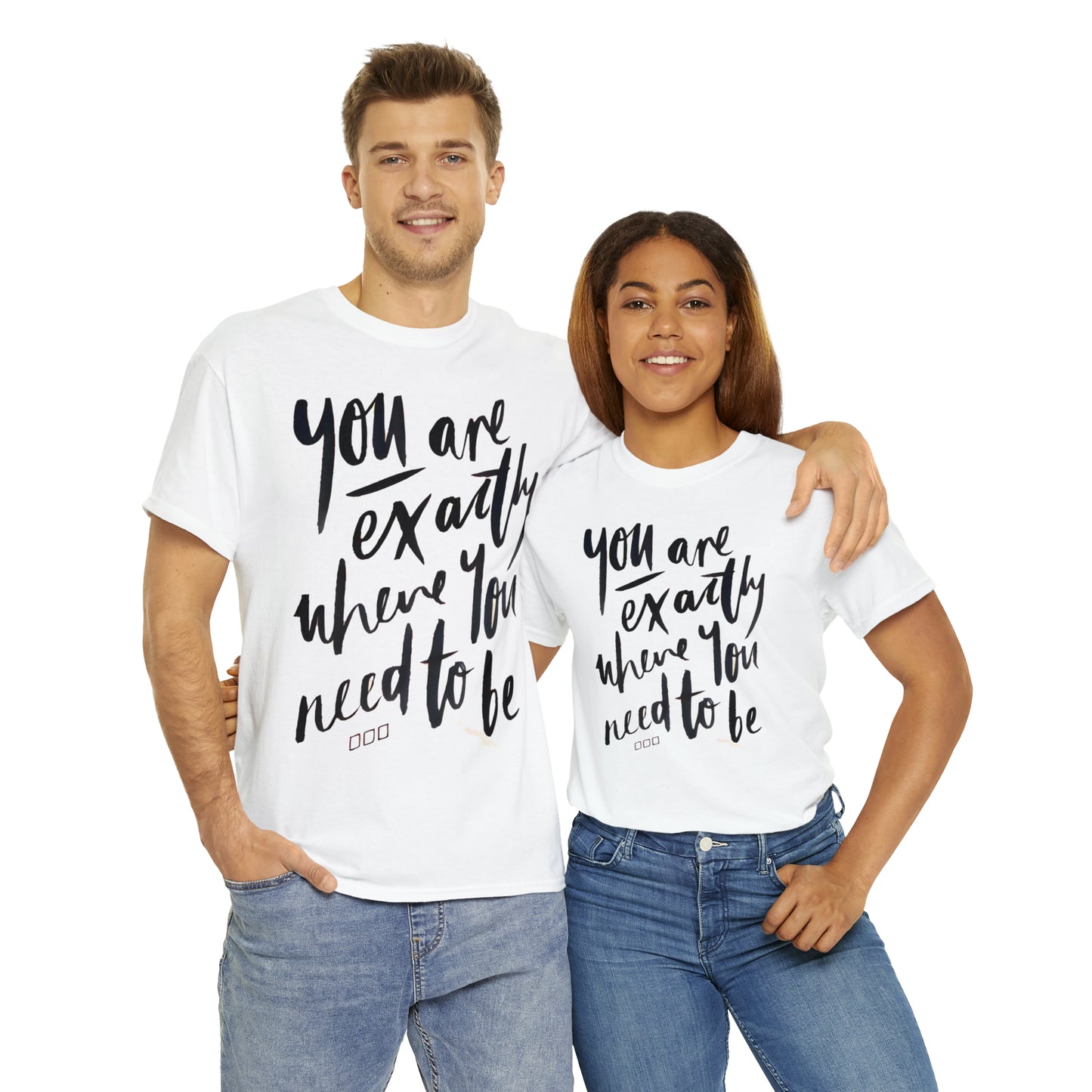 You re EXACTLY where you need to be  - CR Celebrate Recovery Classic Logo - Unisex Heavy Cotton Tee