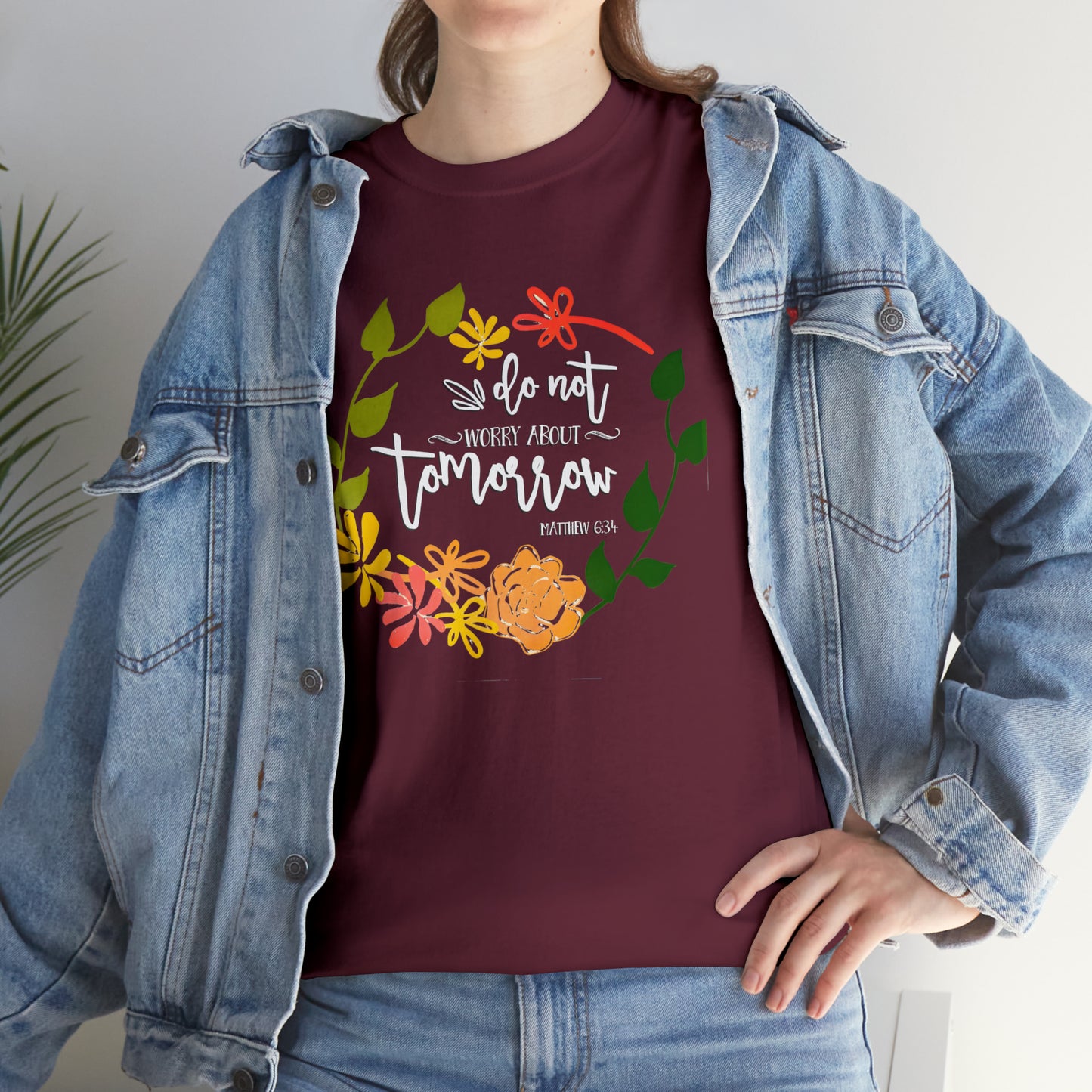 Do not worry about tomorrow (Matthew) - Unisex Heavy Cotton Short Sleeve Tee