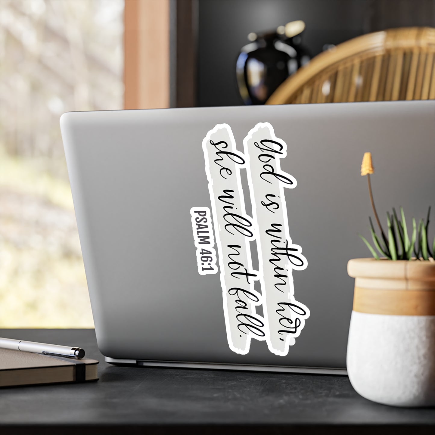 God is with Her, She Will Not Fall Psalm Kiss-Cut Vinyl Decals