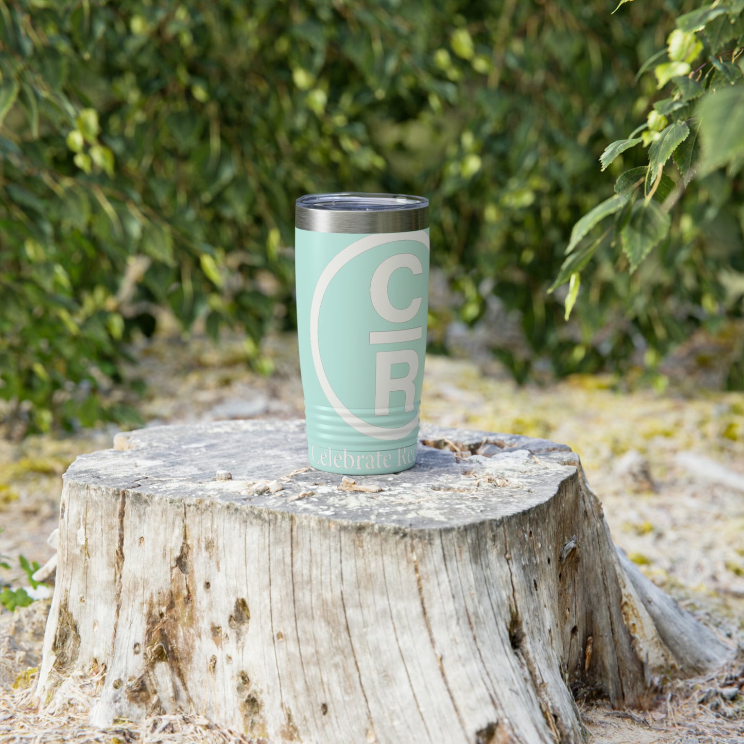CR Celebrate Recovery Basic Logo White Ringneck Tumbler, 20oz