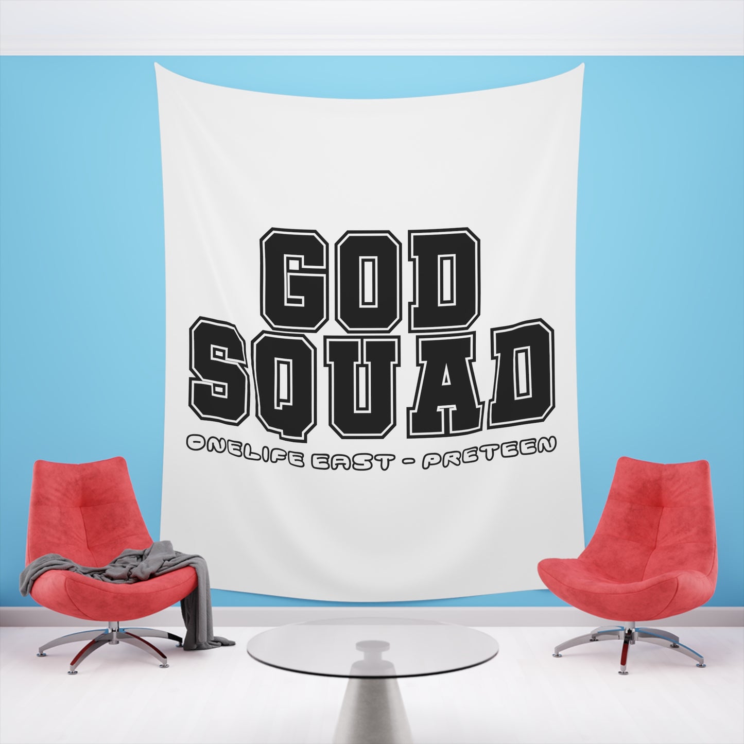 “God Squad” - Pre-Teen Room - Printed Wall Tapestry