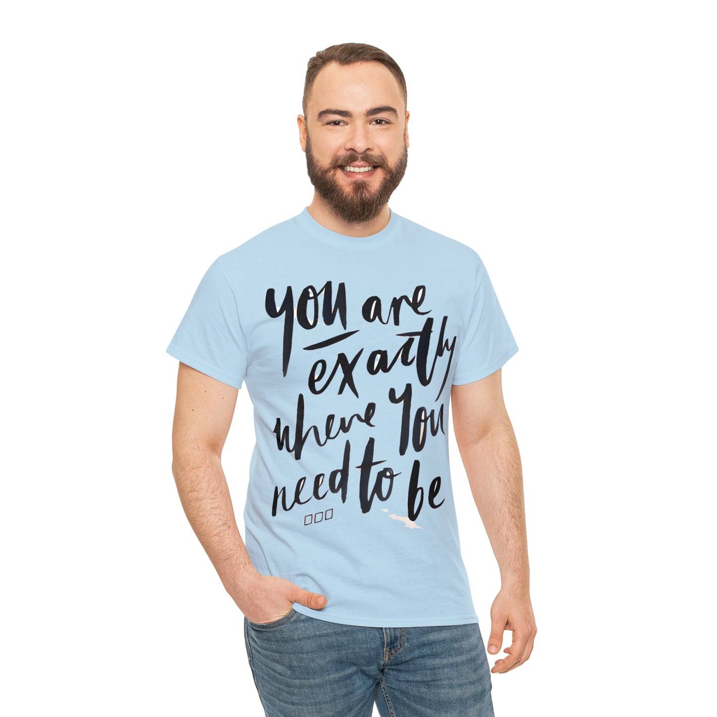 You re EXACTLY where you need to be  - CR Celebrate Recovery Classic Logo - Unisex Heavy Cotton Tee
