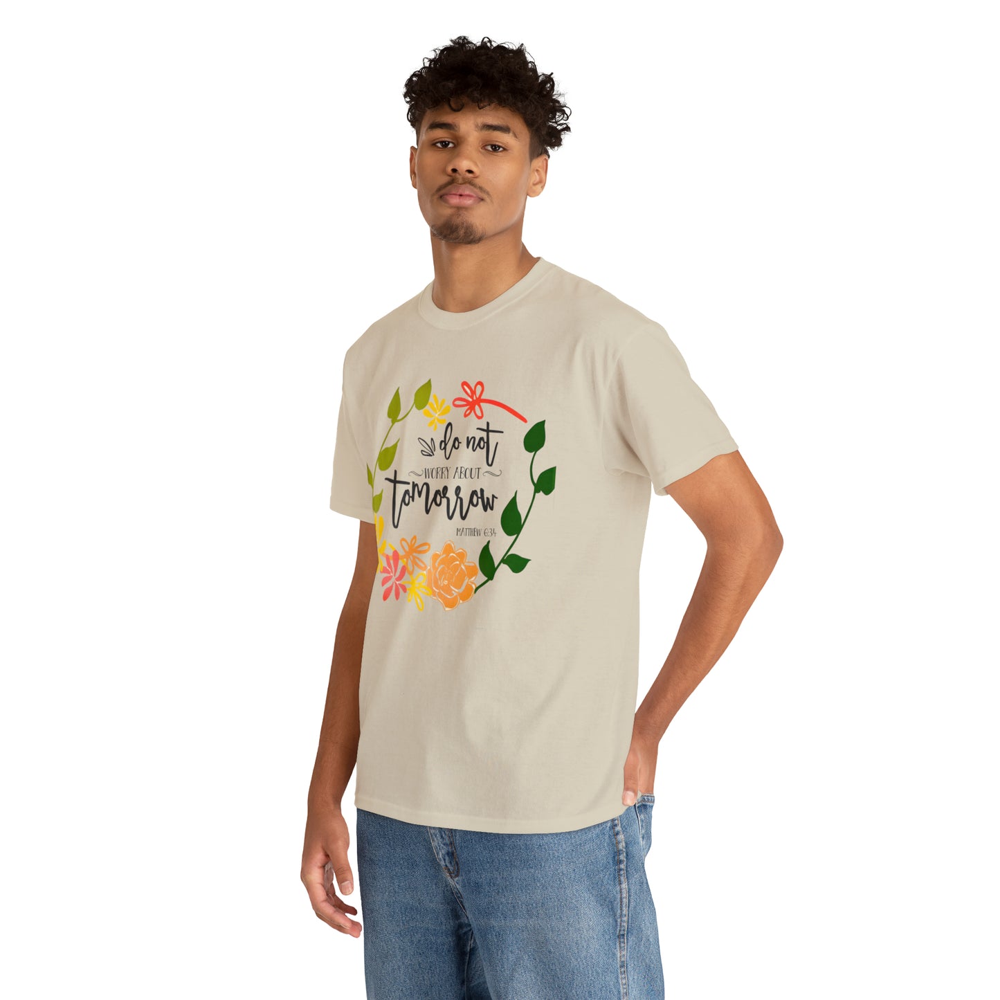 Do not worry about tomorrow (Matthew) - Unisex Heavy Cotton Short Sleeve Tee