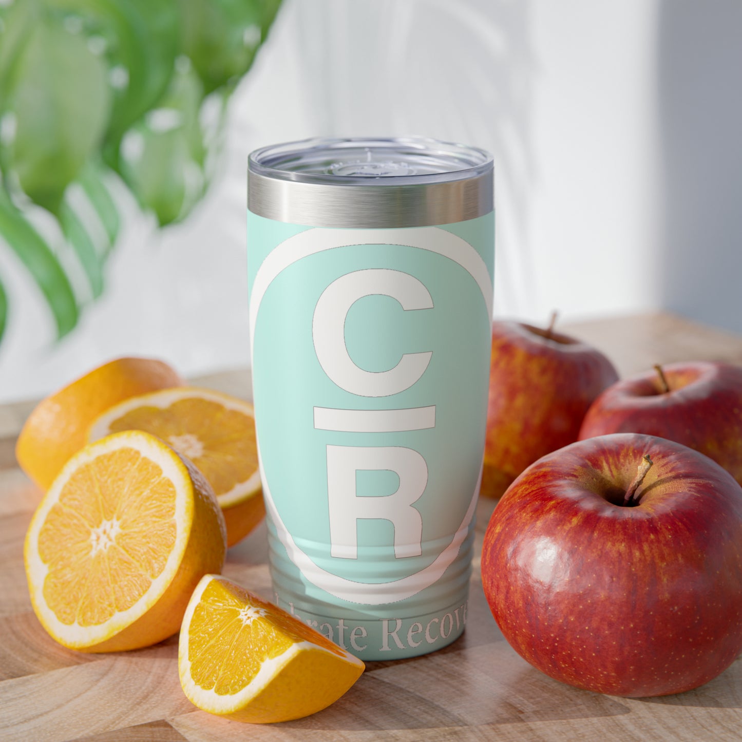 CR Celebrate Recovery Basic Logo White Ringneck Tumbler, 20oz