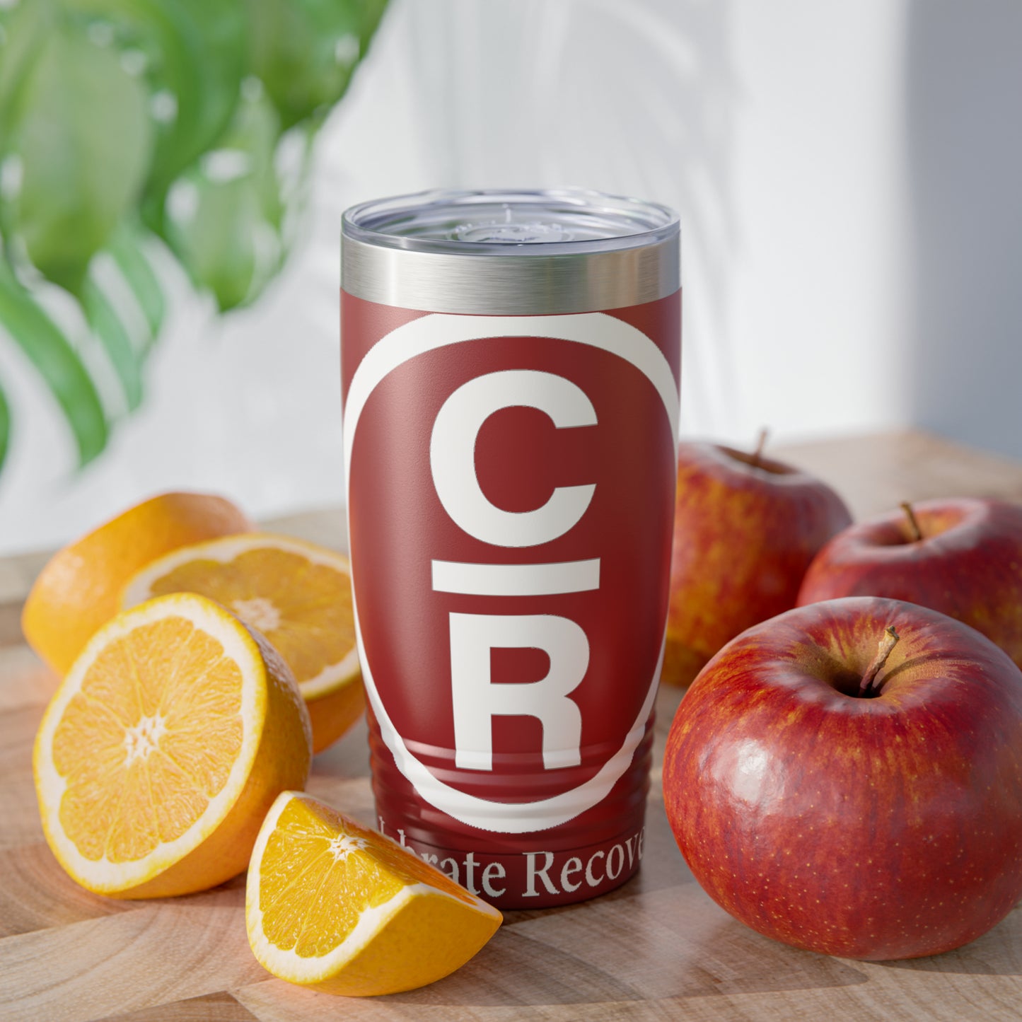 CR Celebrate Recovery Basic Logo White Ringneck Tumbler, 20oz