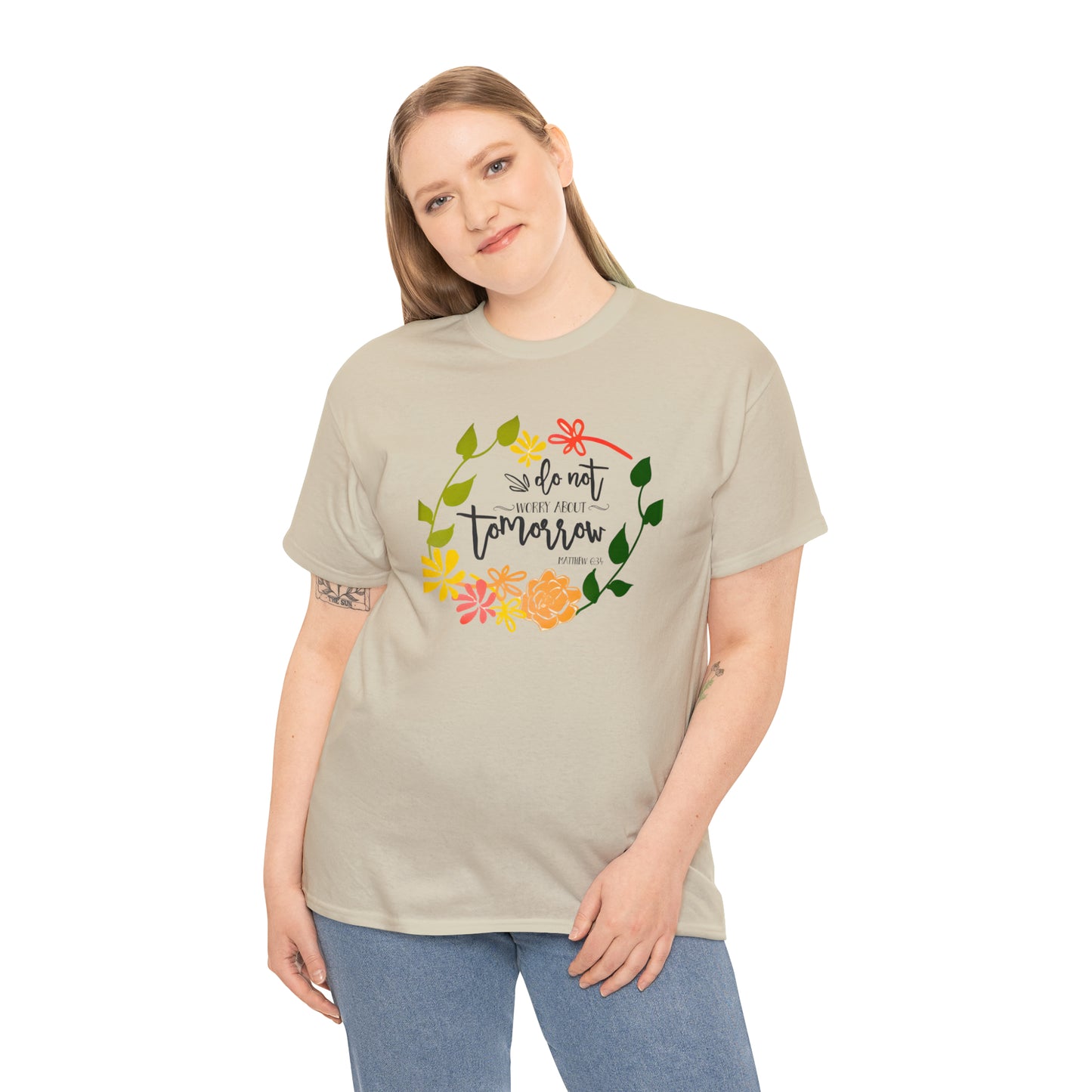 Do not worry about tomorrow (Matthew) - Unisex Heavy Cotton Short Sleeve Tee