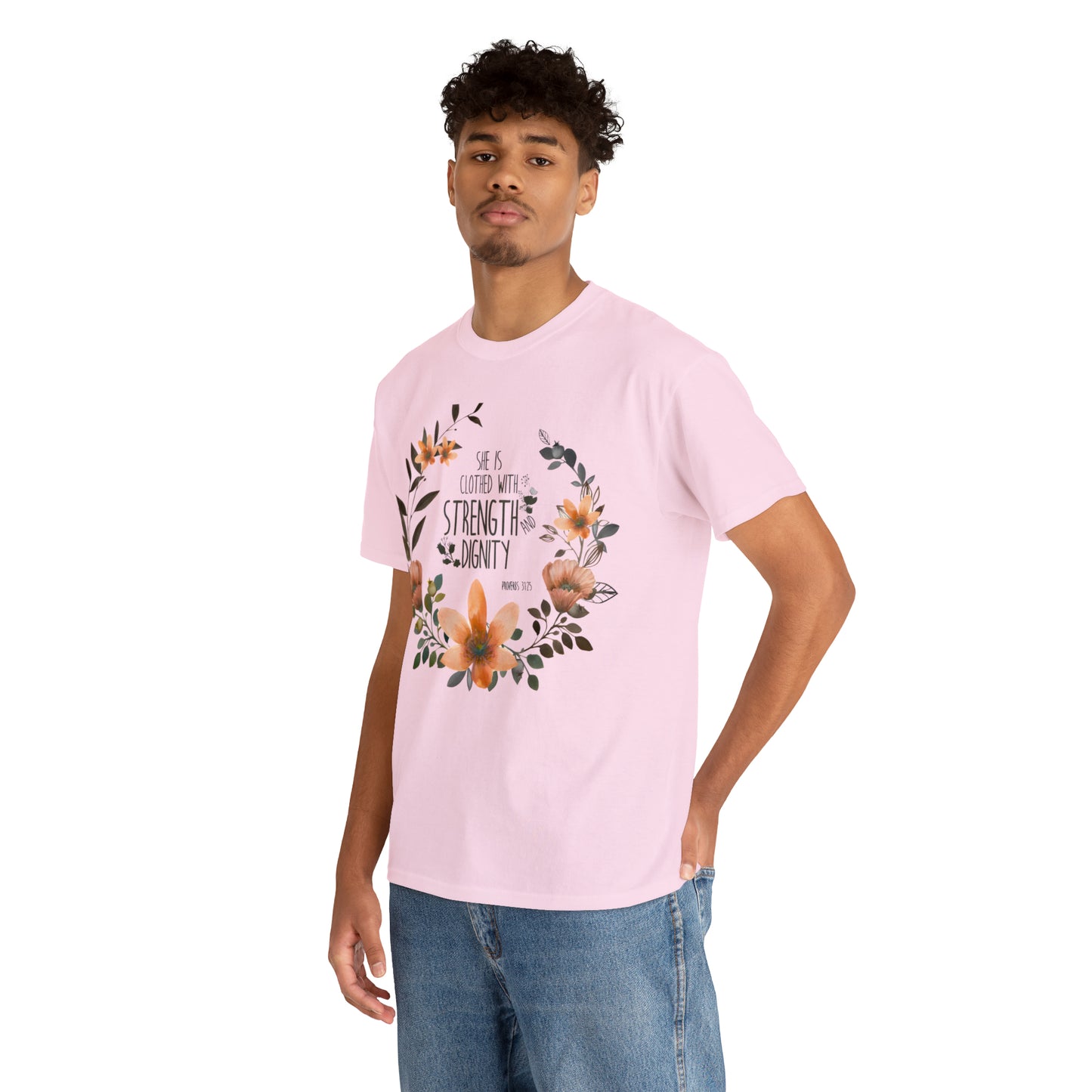 She is clothed with Strength and Dignity - Unisex Heavy Cotton Short Sleeve Tee