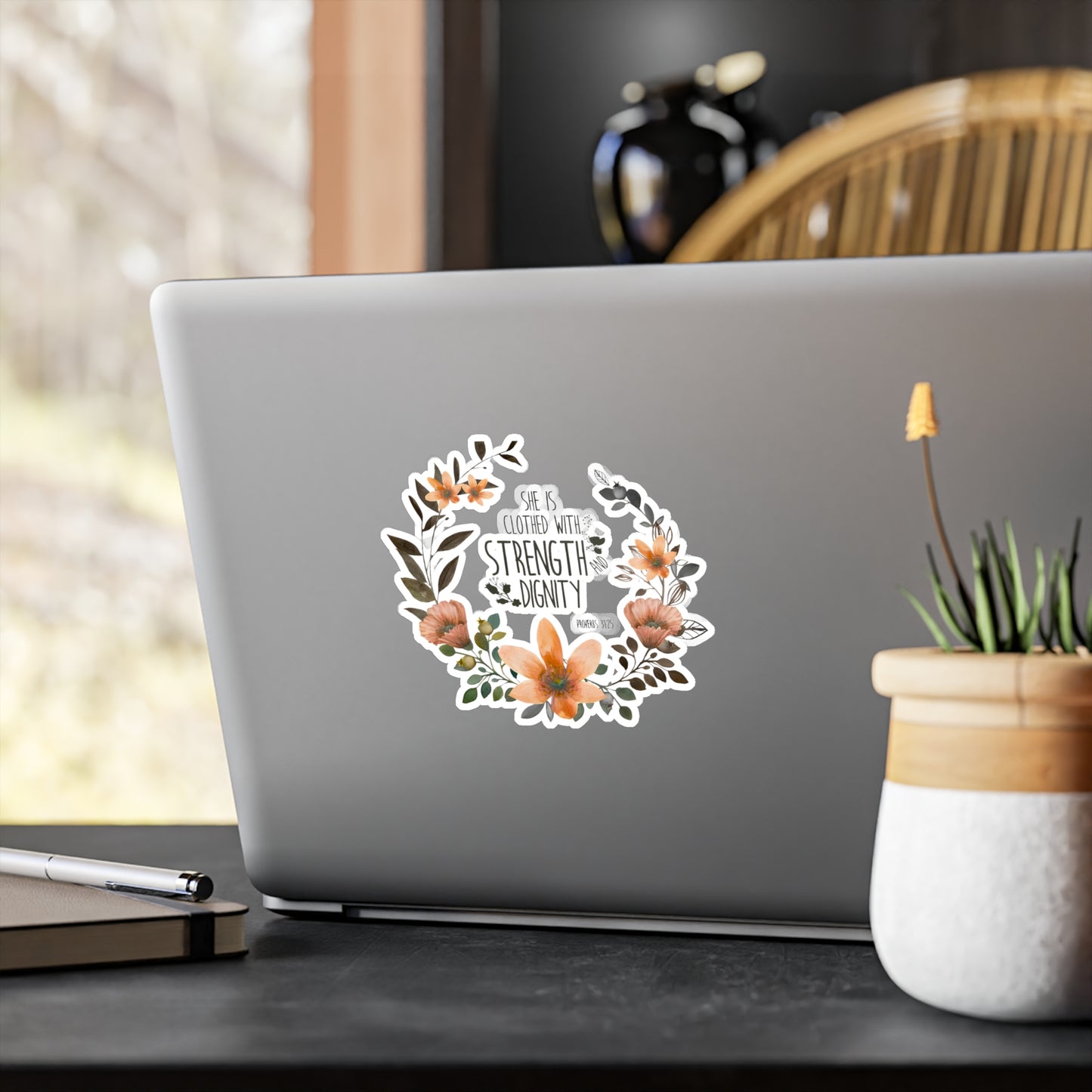 She is clothed with Strength and Dignity - Proverbs - Kiss-Cut Vinyl Decals