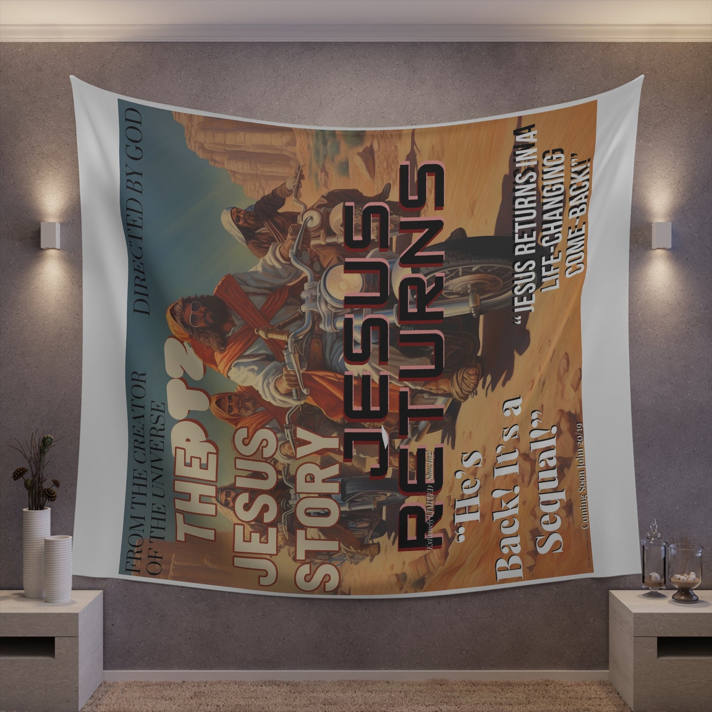 The Jesus Story PT2 “Jesus Returns  Printed Wall Tapestry