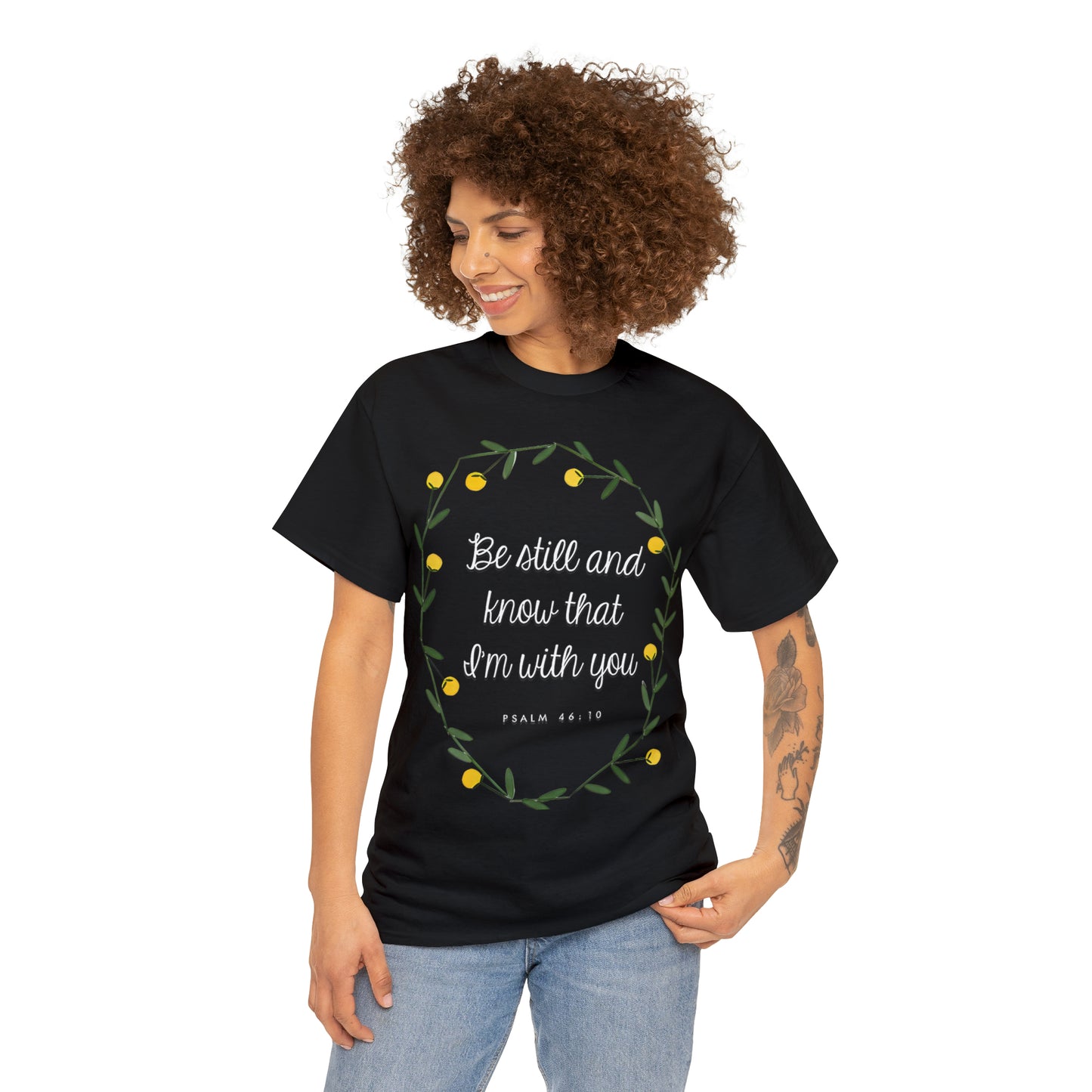 Be Still and know that I am with you (Psalm) - Unisex Heavy Cotton Short Sleeve Tee