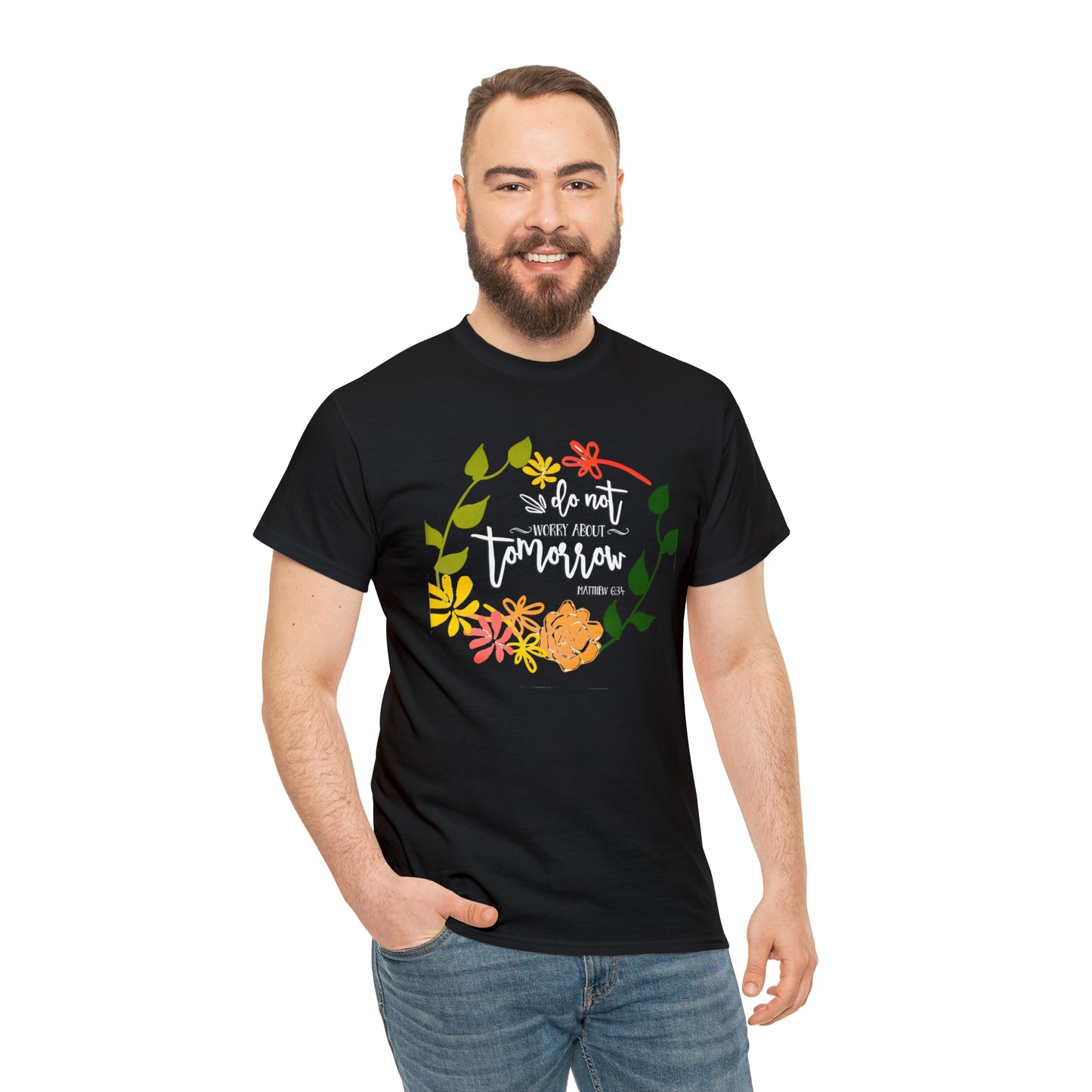 Do not worry about tomorrow (Matthew) - Unisex Heavy Cotton Short Sleeve Tee
