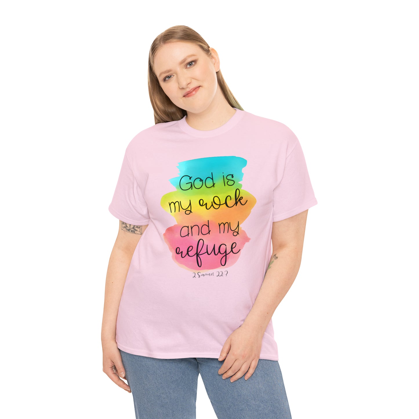God is my rock and my refuge - Unisex Heavy Cotton Short Sleeve Tee