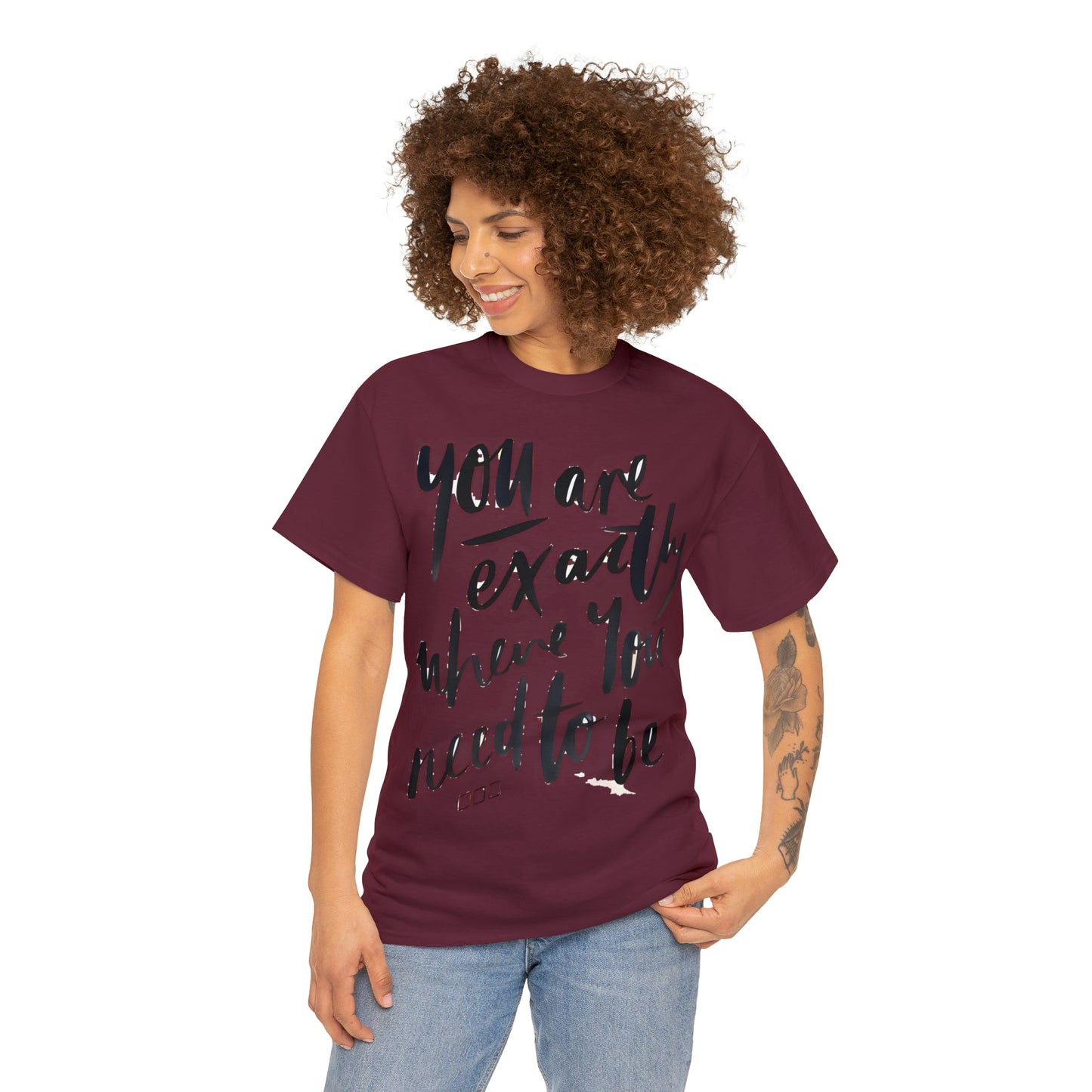 You re EXACTLY where you need to be  - CR Celebrate Recovery Classic Logo - Unisex Heavy Cotton Tee