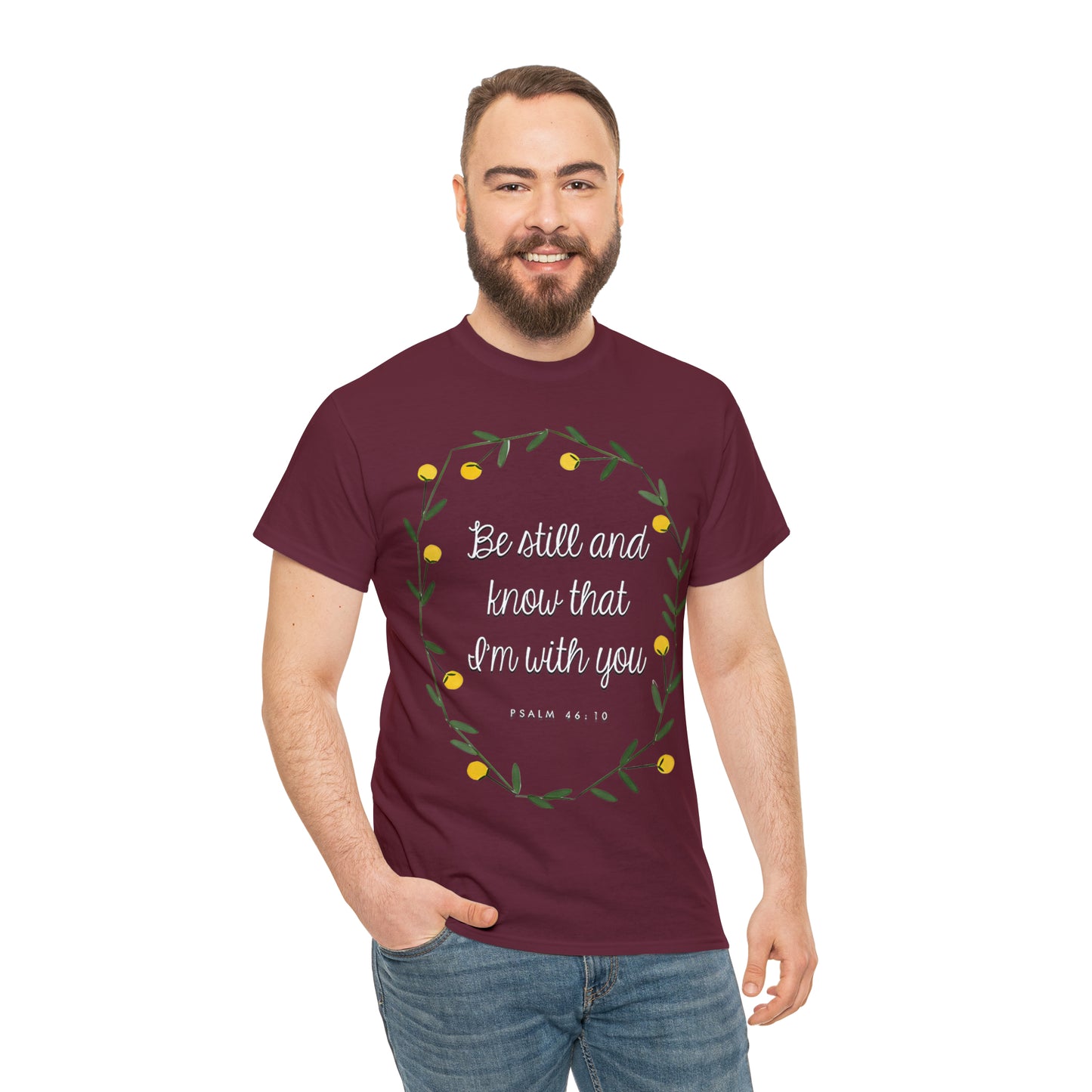 Be Still and know that I am with you (Psalm) - Unisex Heavy Cotton Short Sleeve Tee