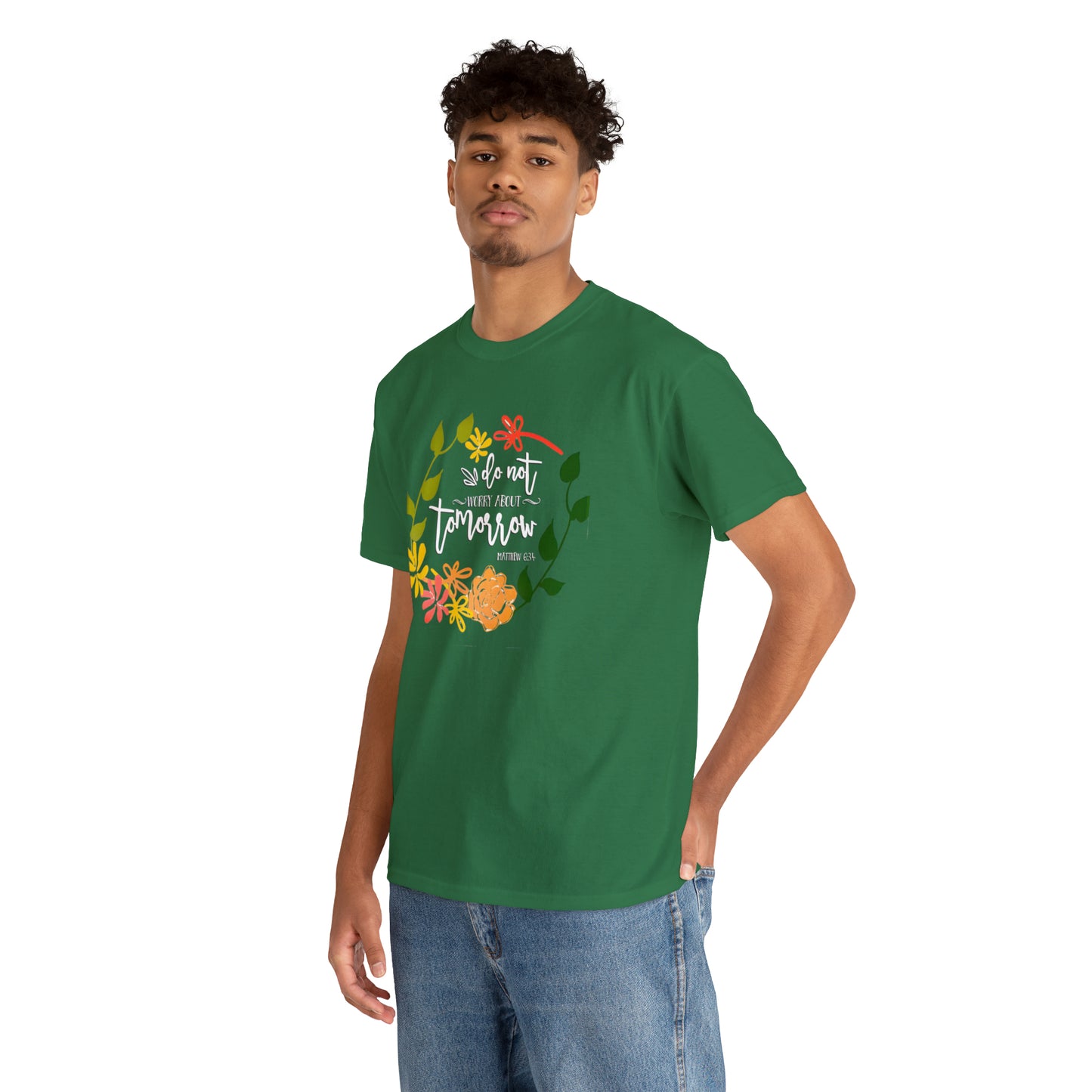 Do not worry about tomorrow (Matthew) - Unisex Heavy Cotton Short Sleeve Tee