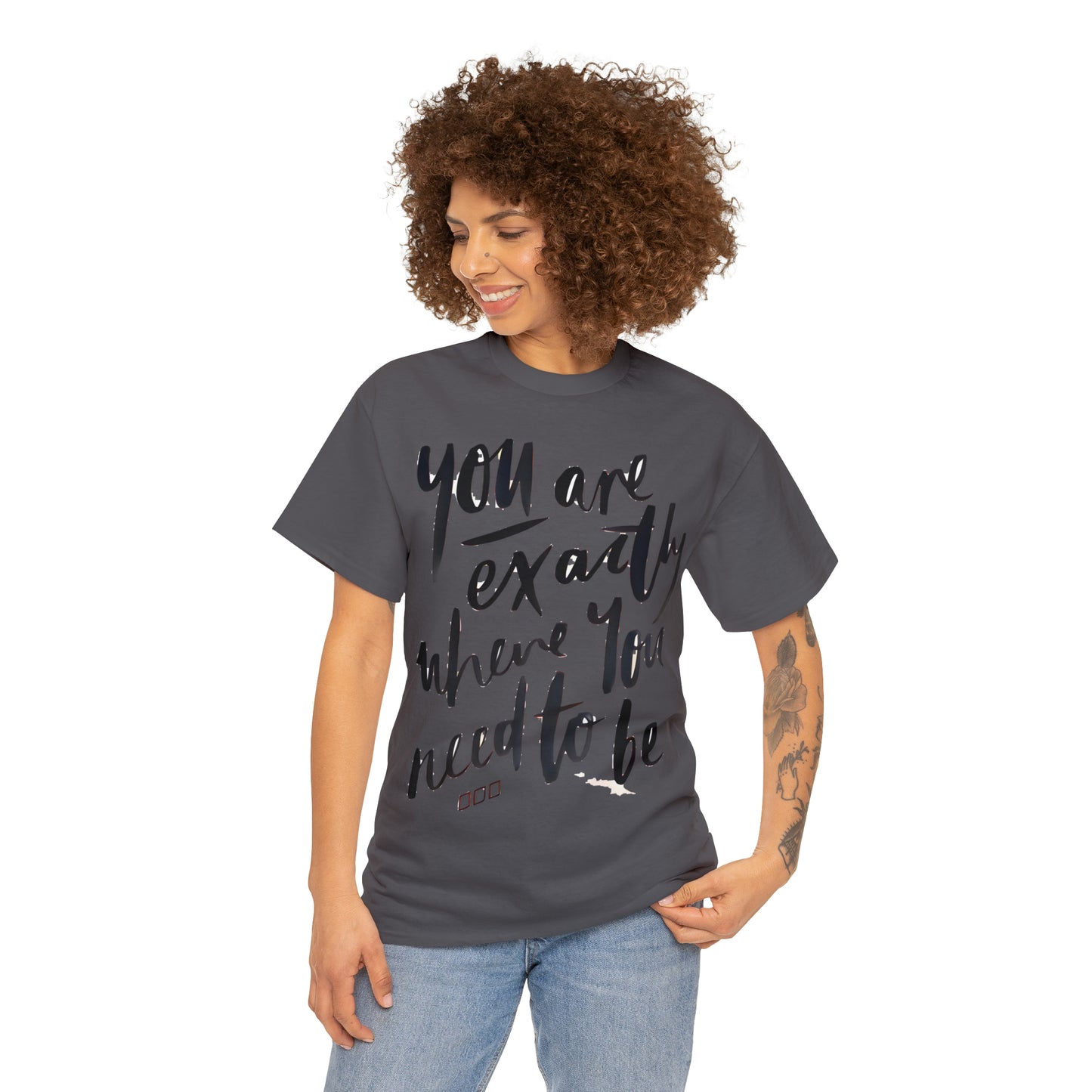 You re EXACTLY where you need to be  - CR Celebrate Recovery Classic Logo - Unisex Heavy Cotton Tee