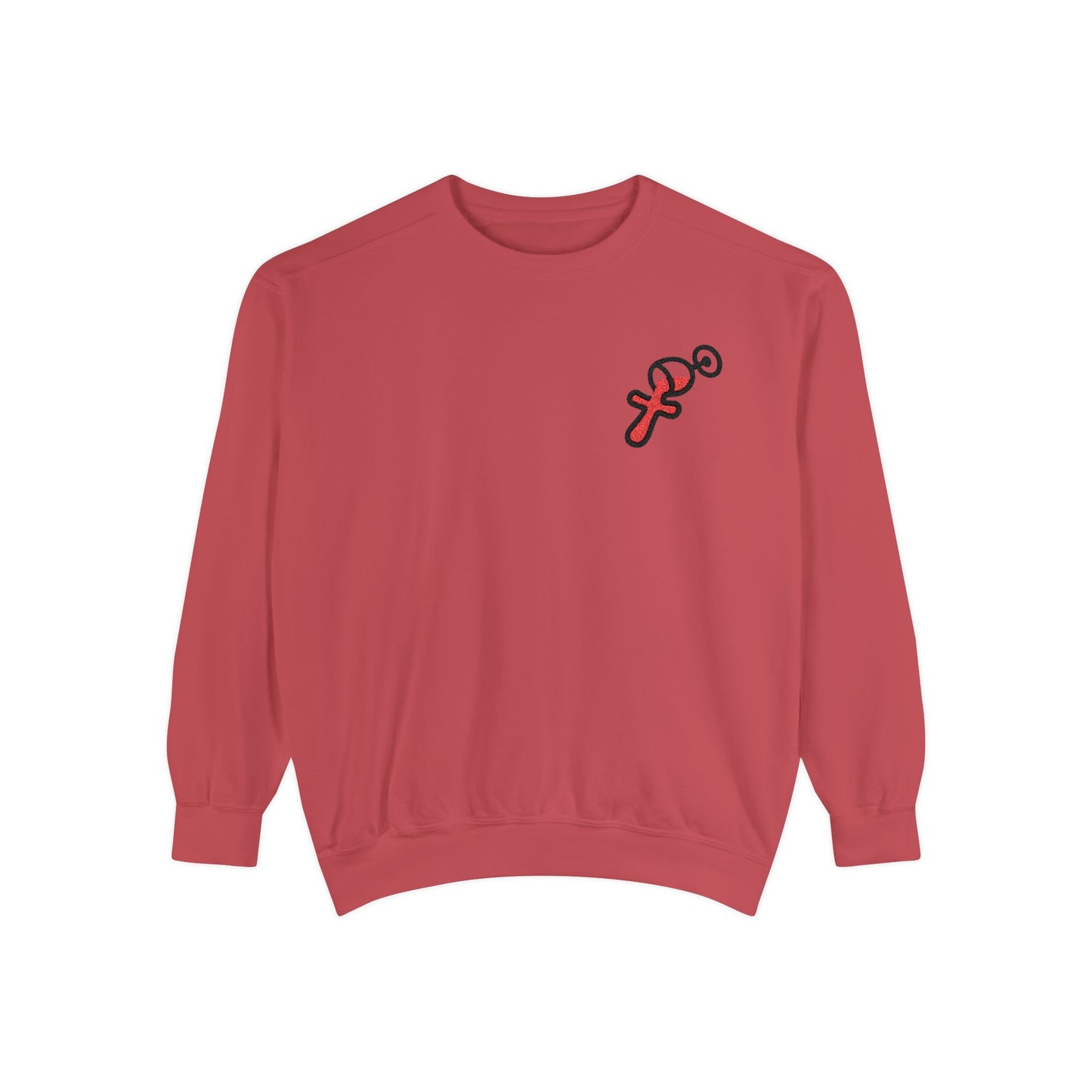 “Sip of Sacrifice” Embroidered Crewneck — Disciple Dad (Water-Into-Wine Drop Collection)