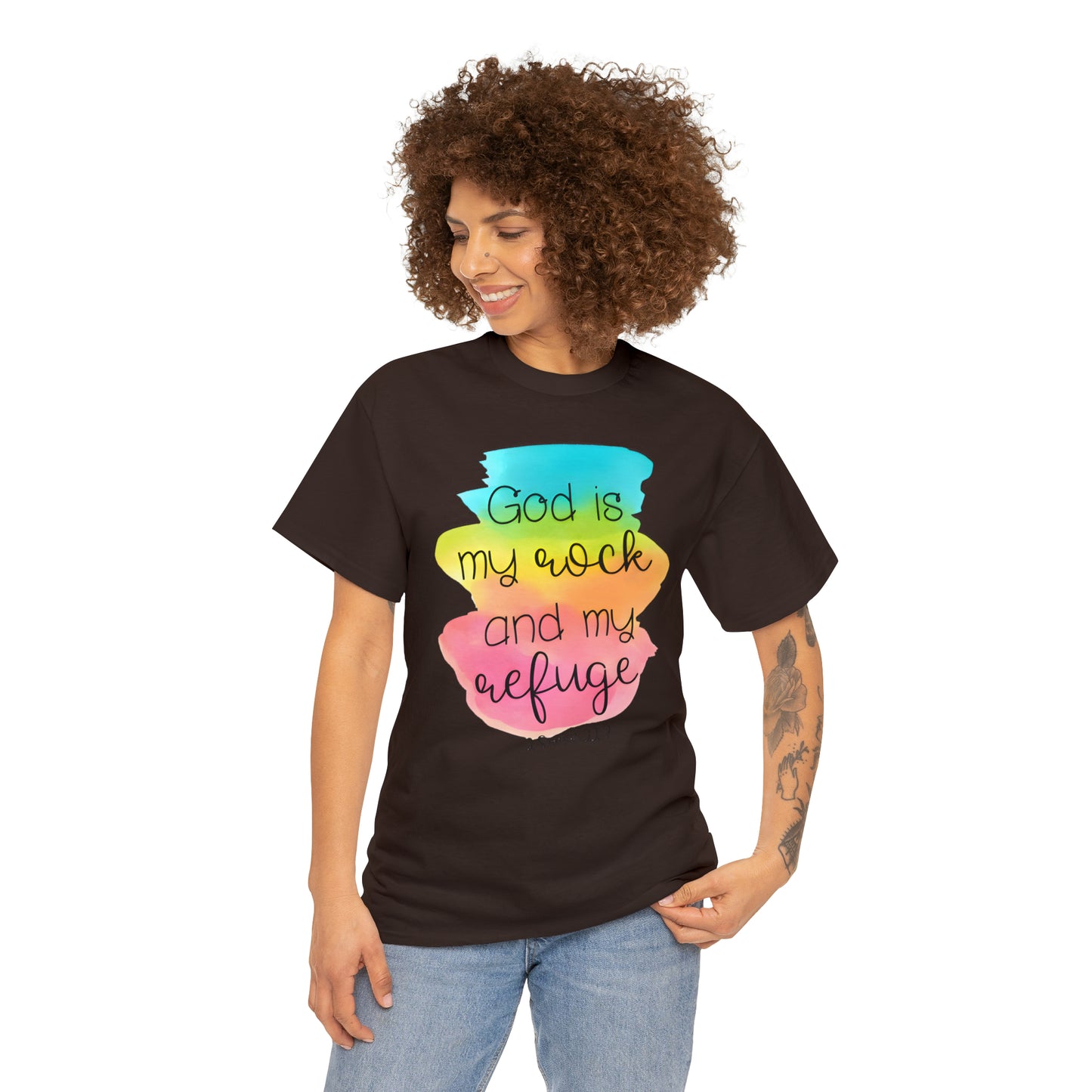 God is my rock and my refuge - Unisex Heavy Cotton Short Sleeve Tee
