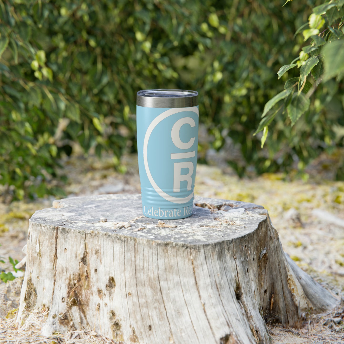 CR Celebrate Recovery Basic Logo White Ringneck Tumbler, 20oz