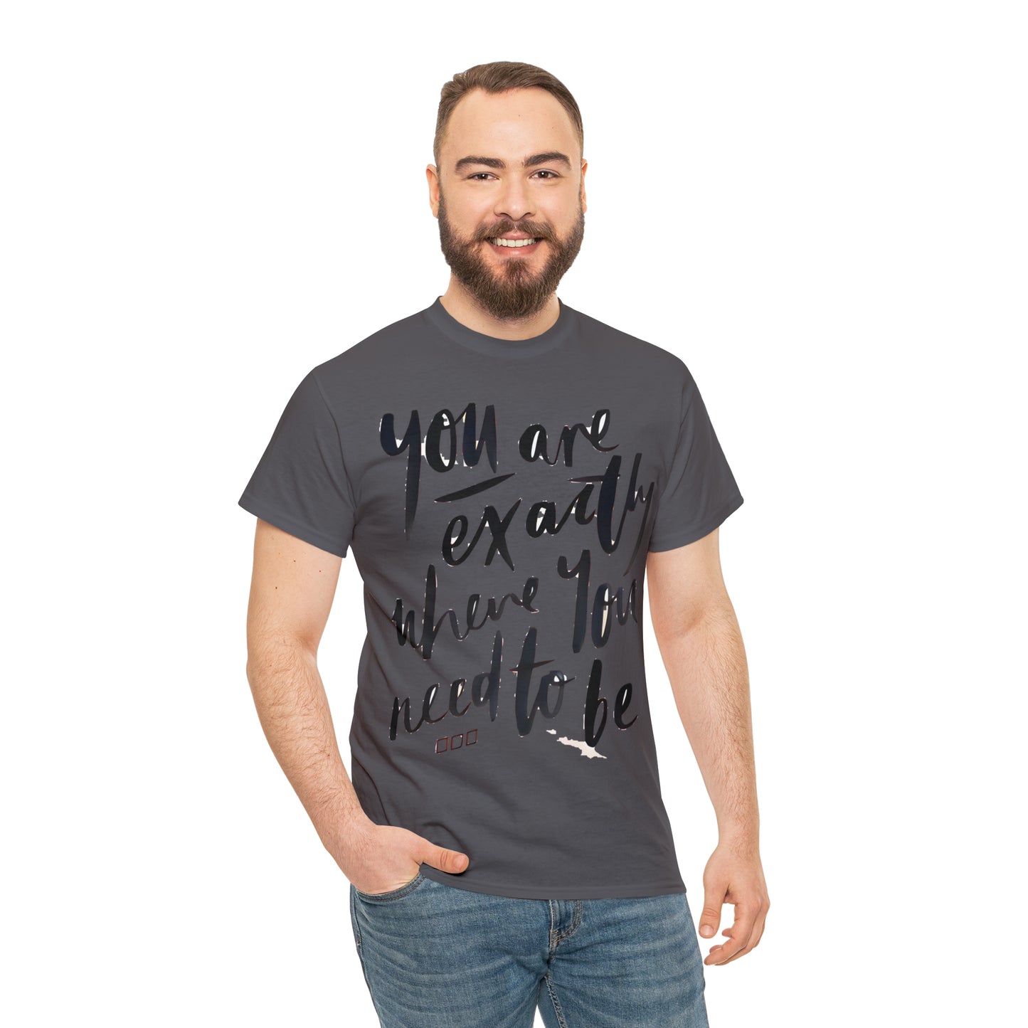 You re EXACTLY where you need to be  - CR Celebrate Recovery Classic Logo - Unisex Heavy Cotton Tee