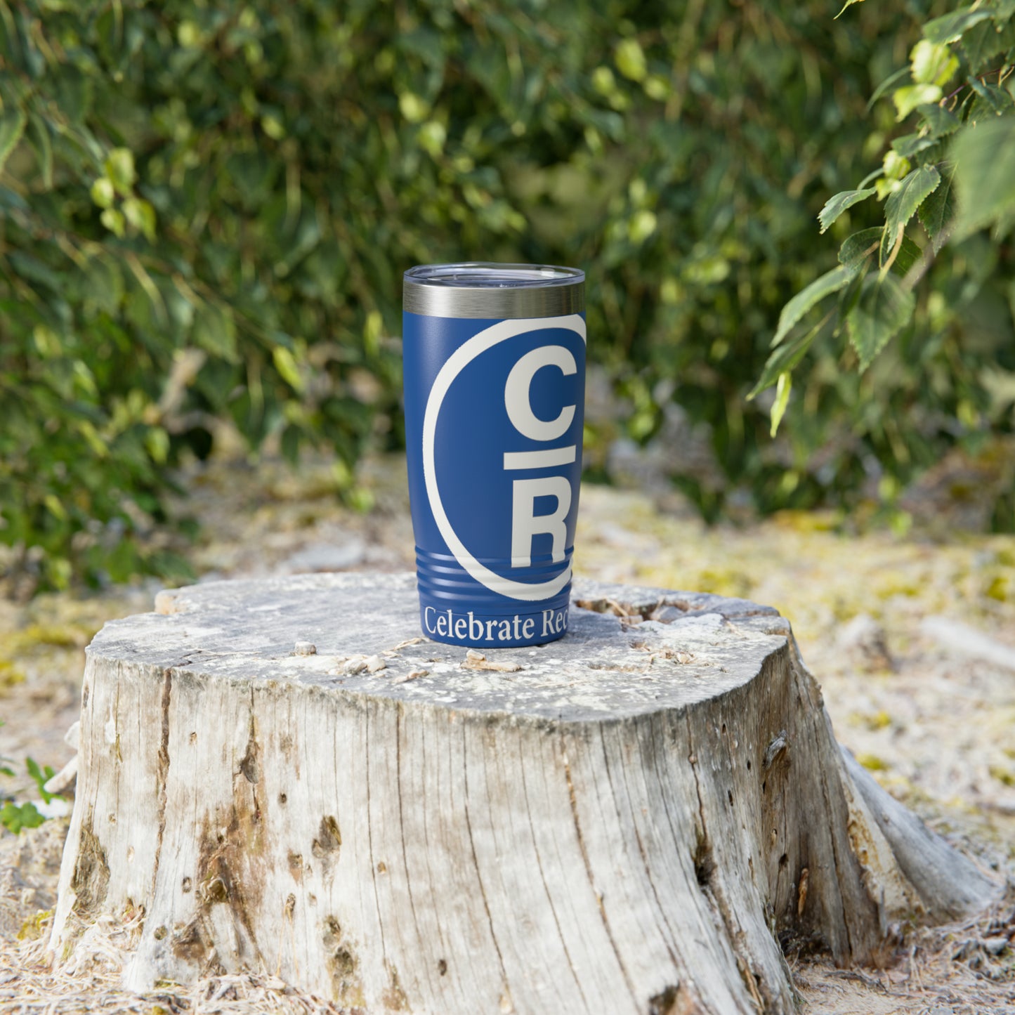 CR Celebrate Recovery Basic Logo White Ringneck Tumbler, 20oz