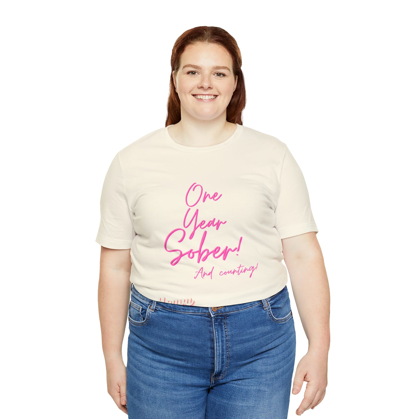 One Year Sober “Heavy Metal” Summer Font  (1 Year Sober) Unisex Jersey Short Sleeve Tee
