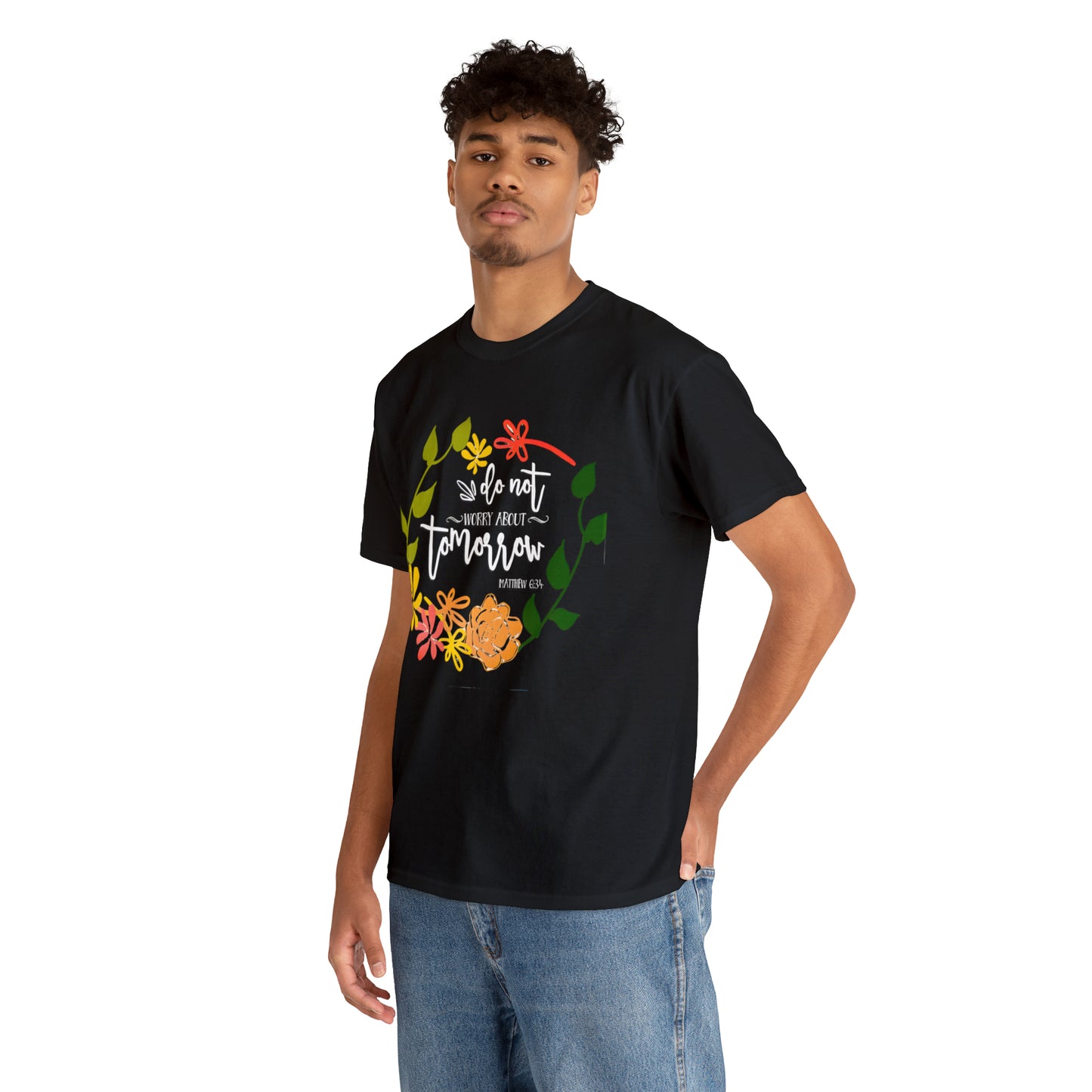 Do not worry about tomorrow (Matthew) - Unisex Heavy Cotton Short Sleeve Tee