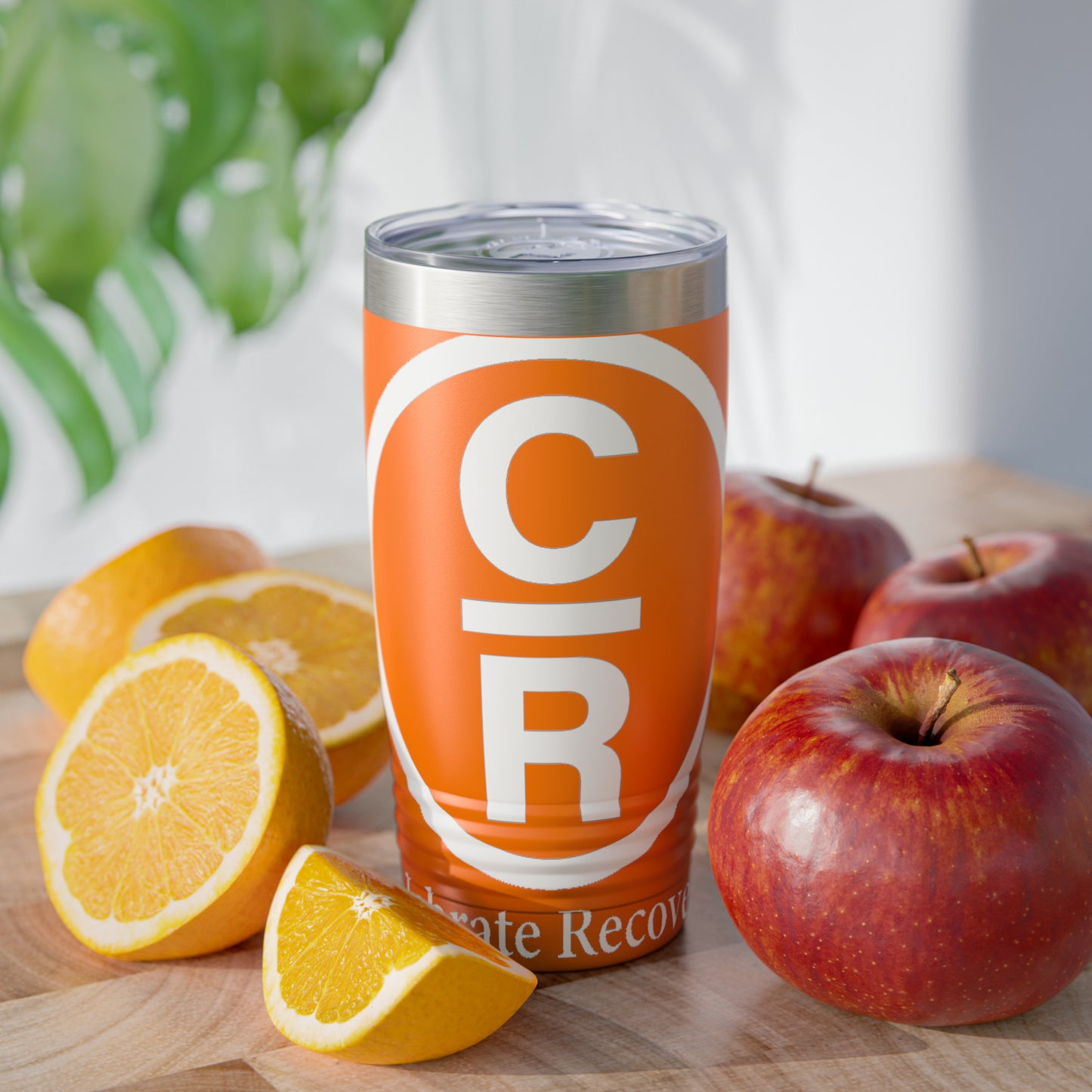 CR Celebrate Recovery Basic Logo White Ringneck Tumbler, 20oz