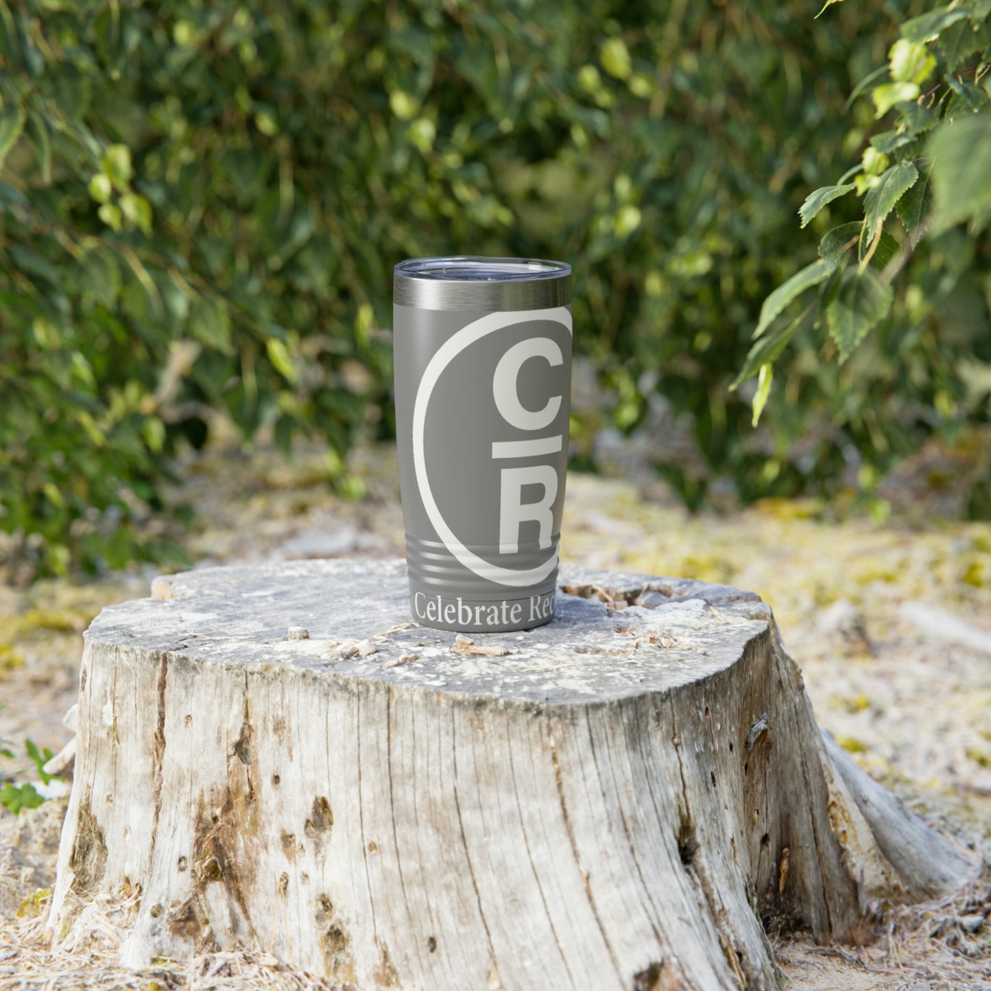 CR Celebrate Recovery Basic Logo White Ringneck Tumbler, 20oz