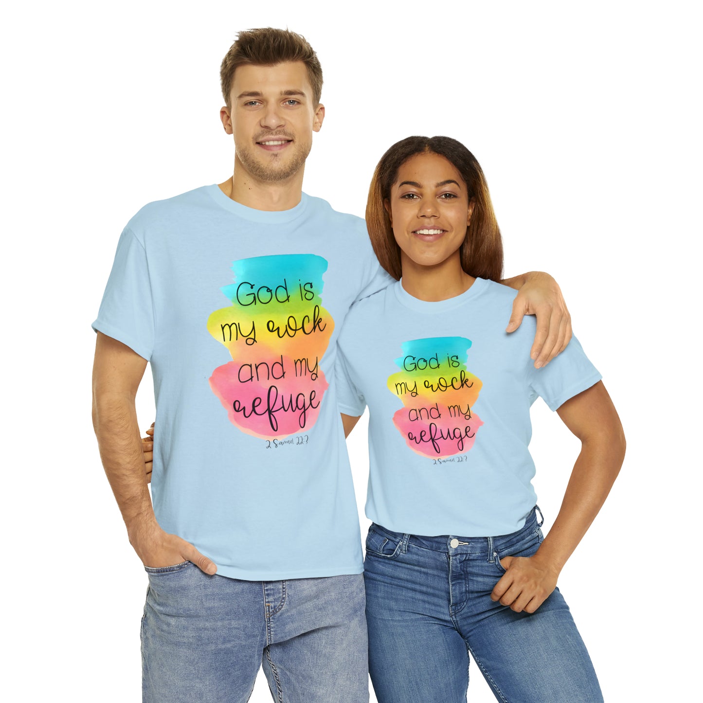 God is my rock and my refuge - Unisex Heavy Cotton Short Sleeve Tee