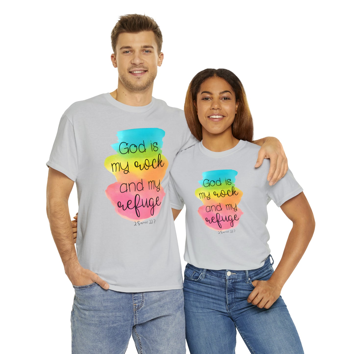 God is my rock and my refuge - Unisex Heavy Cotton Short Sleeve Tee