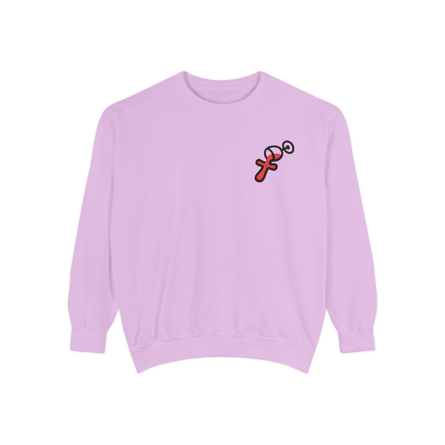 “Sip of Sacrifice” Embroidered Crewneck — Disciple Dad (Water-Into-Wine Drop Collection)