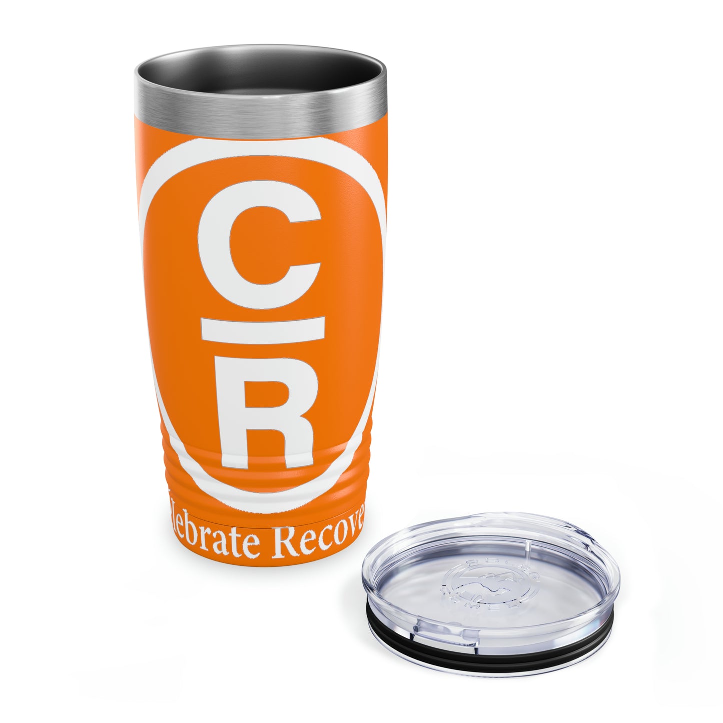 CR Celebrate Recovery Basic Logo White Ringneck Tumbler, 20oz