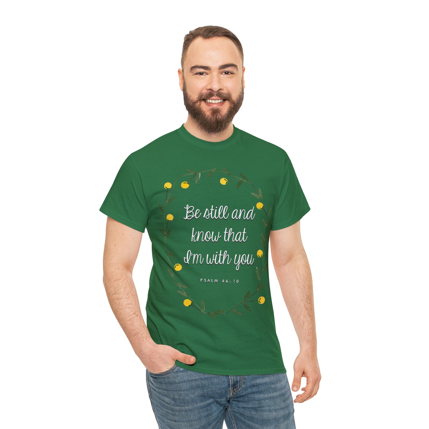Be Still and know that I am with you (Psalm) - Unisex Heavy Cotton Short Sleeve Tee