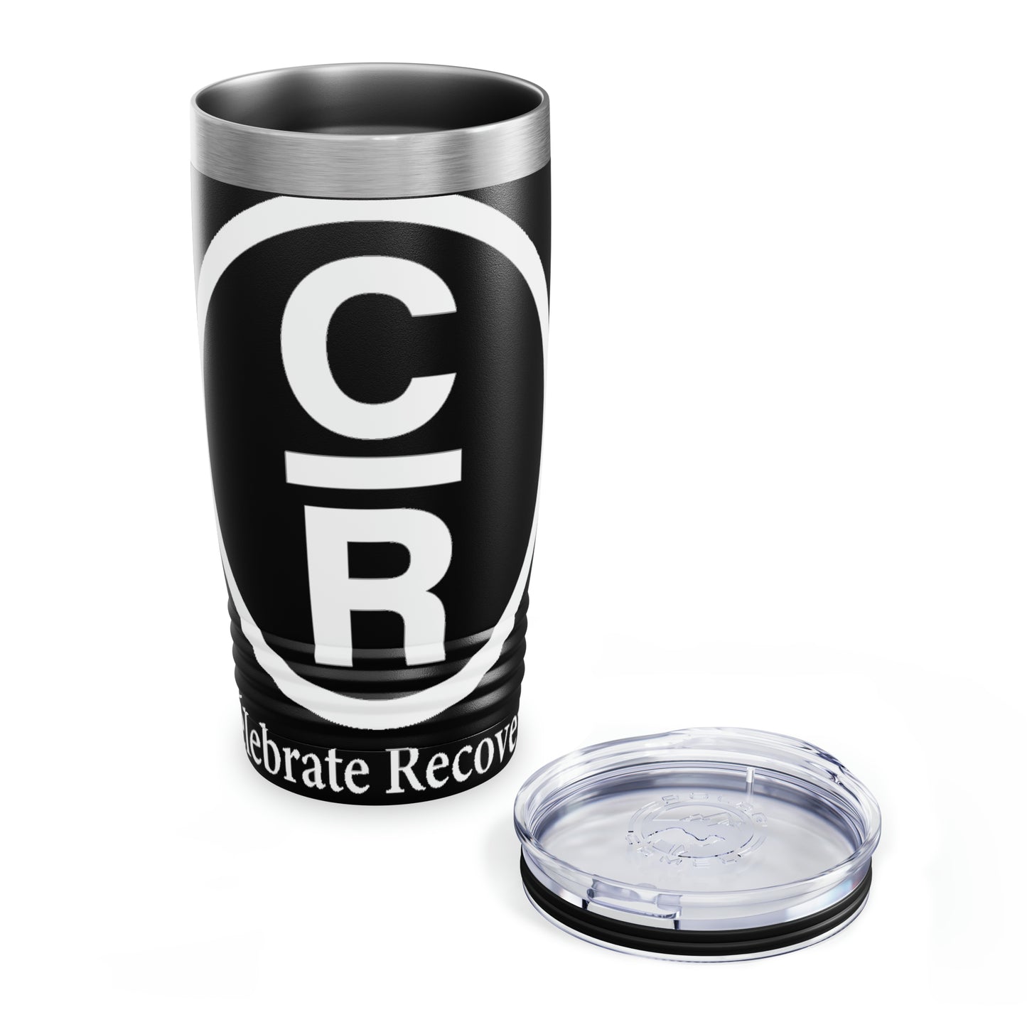 CR Celebrate Recovery Basic Logo White Ringneck Tumbler, 20oz