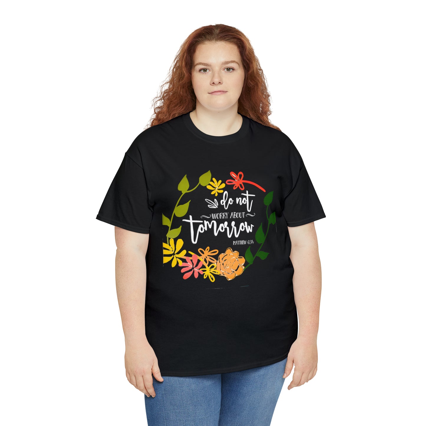 Do not worry about tomorrow (Matthew) - Unisex Heavy Cotton Short Sleeve Tee