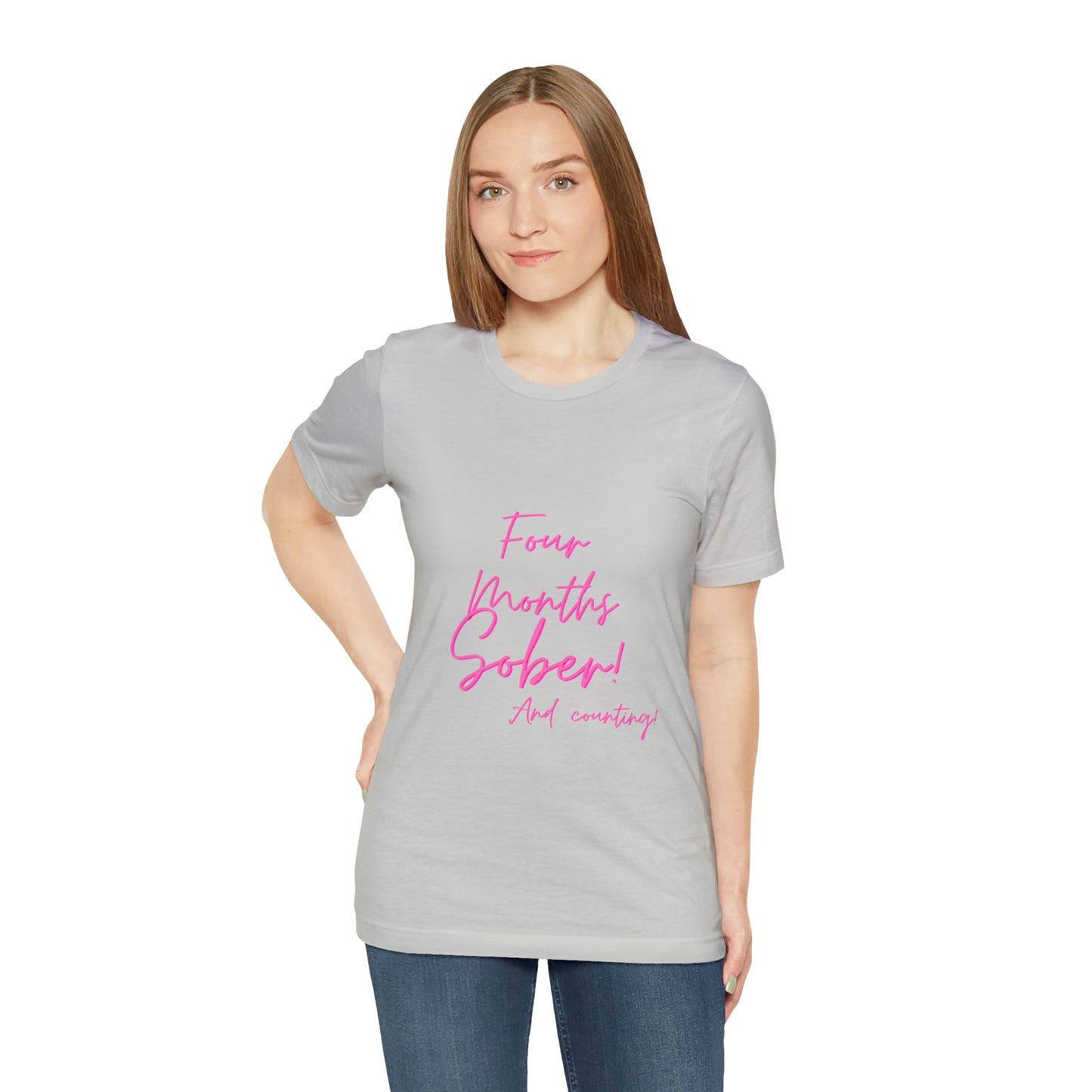 Four Months Sober Unisex Jersey Short Sleeve Tee