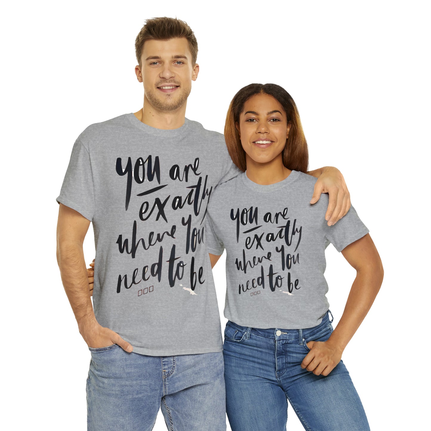 You re EXACTLY where you need to be  - CR Celebrate Recovery Classic Logo - Unisex Heavy Cotton Tee