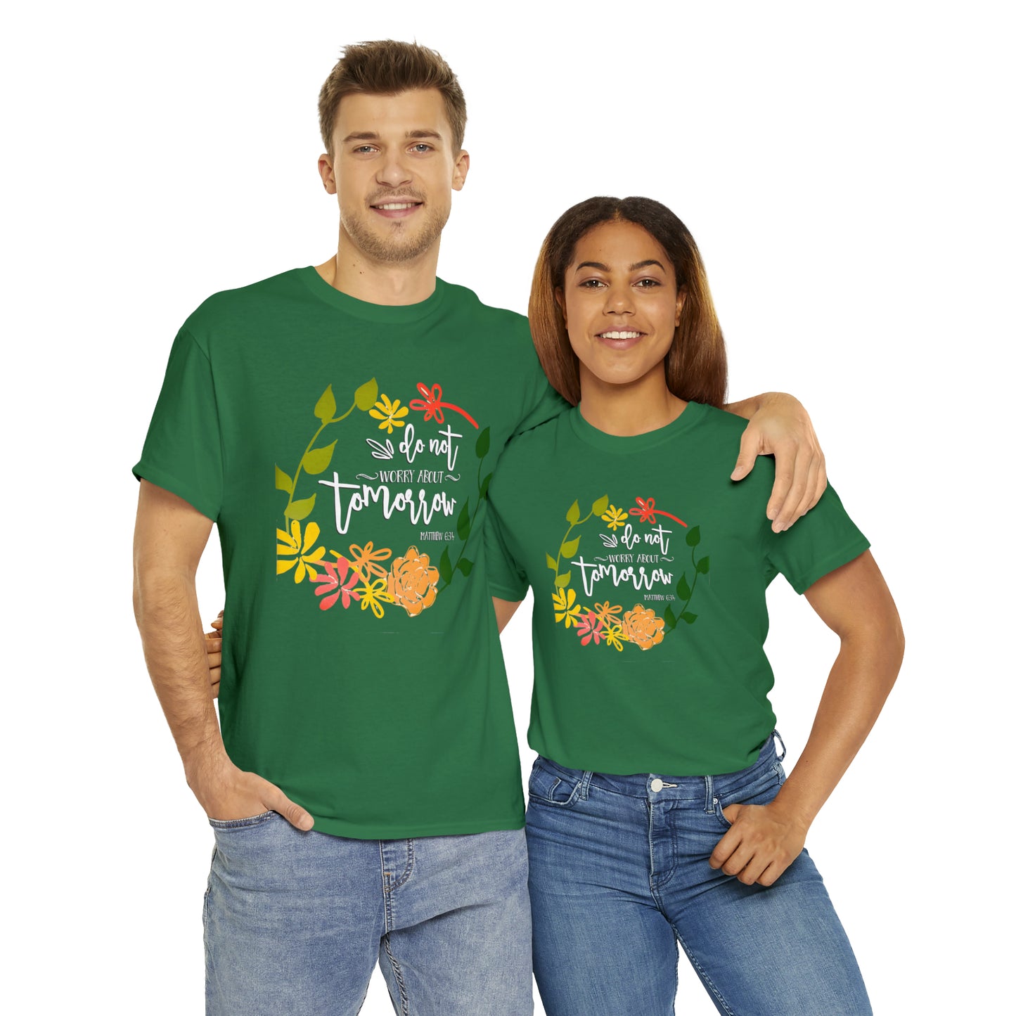 Do not worry about tomorrow (Matthew) - Unisex Heavy Cotton Short Sleeve Tee