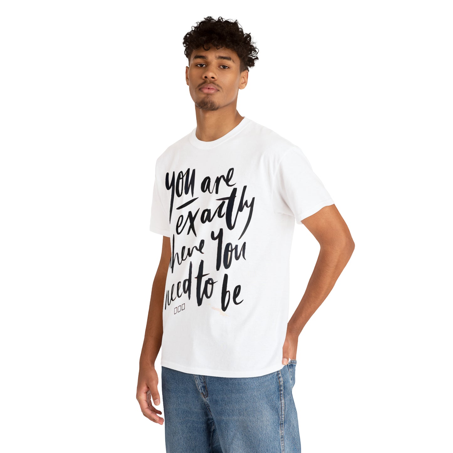 You re EXACTLY where you need to be  - CR Celebrate Recovery Classic Logo - Unisex Heavy Cotton Tee