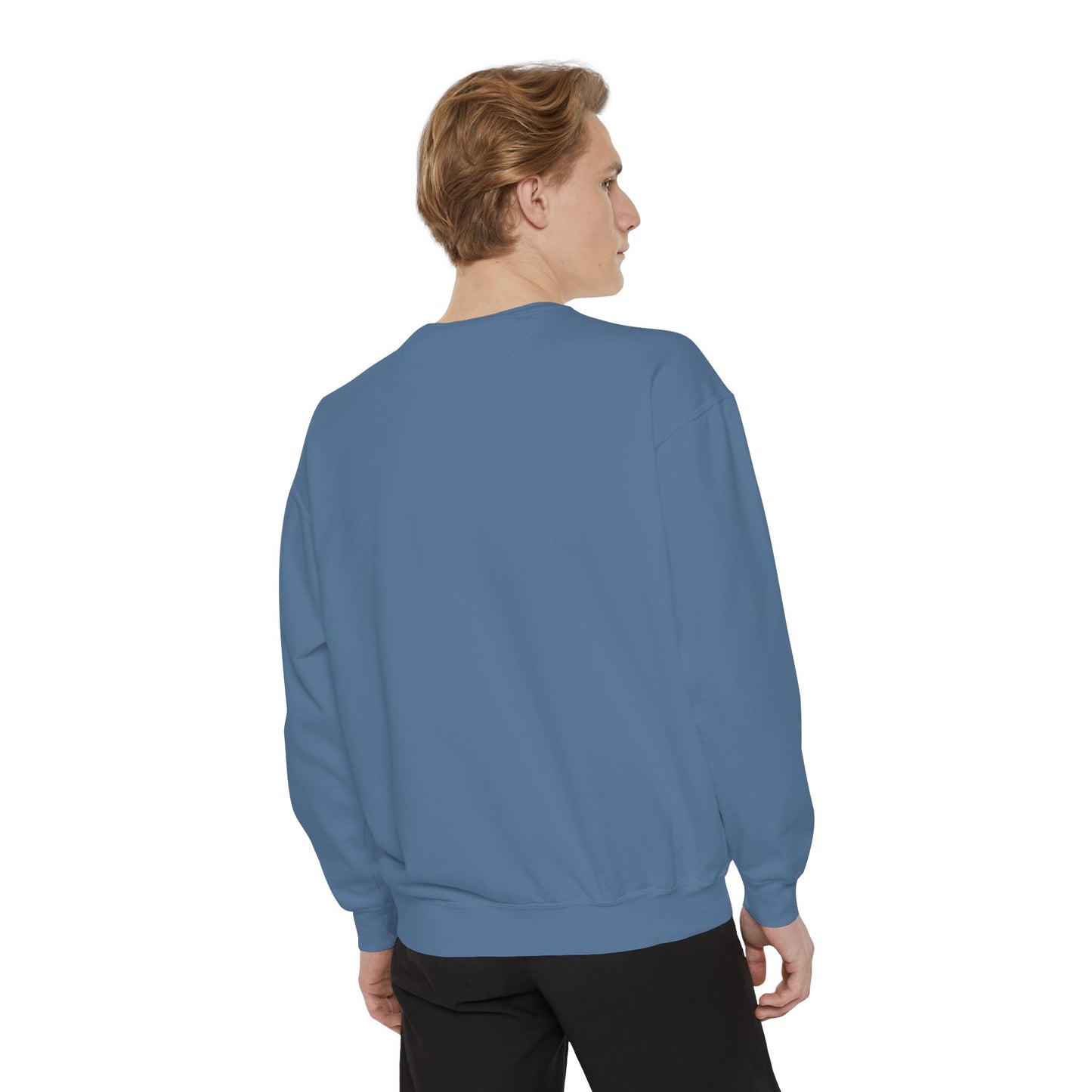 “Sip of Sacrifice” Embroidered Crewneck — Disciple Dad (Water-Into-Wine Drop Collection)