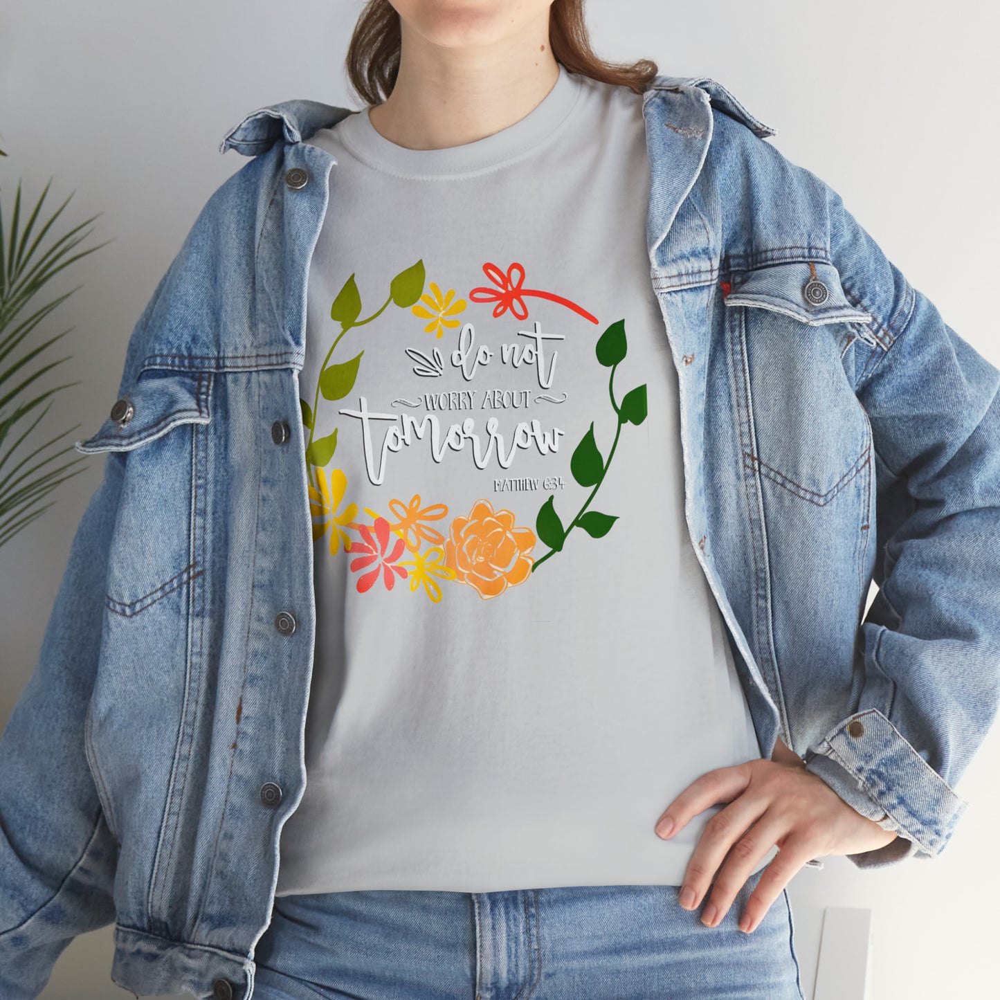 Do not worry about tomorrow (Matthew) - Unisex Heavy Cotton Short Sleeve Tee