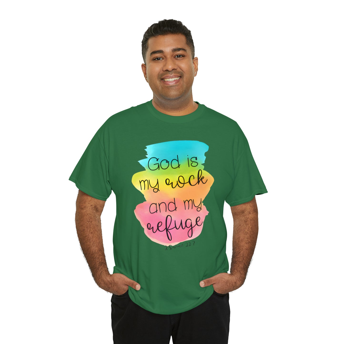 God is my rock and my refuge - Unisex Heavy Cotton Short Sleeve Tee