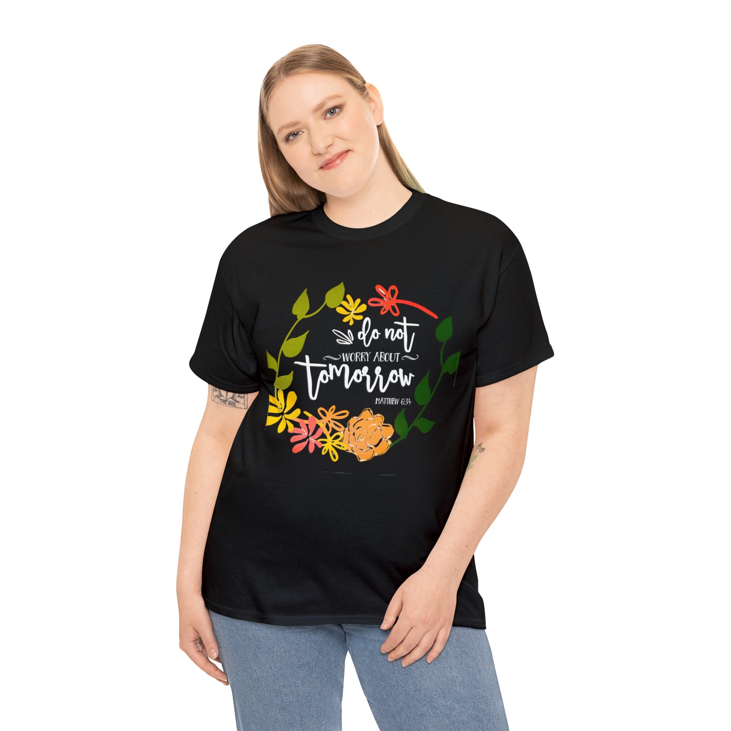 Do not worry about tomorrow (Matthew) - Unisex Heavy Cotton Short Sleeve Tee